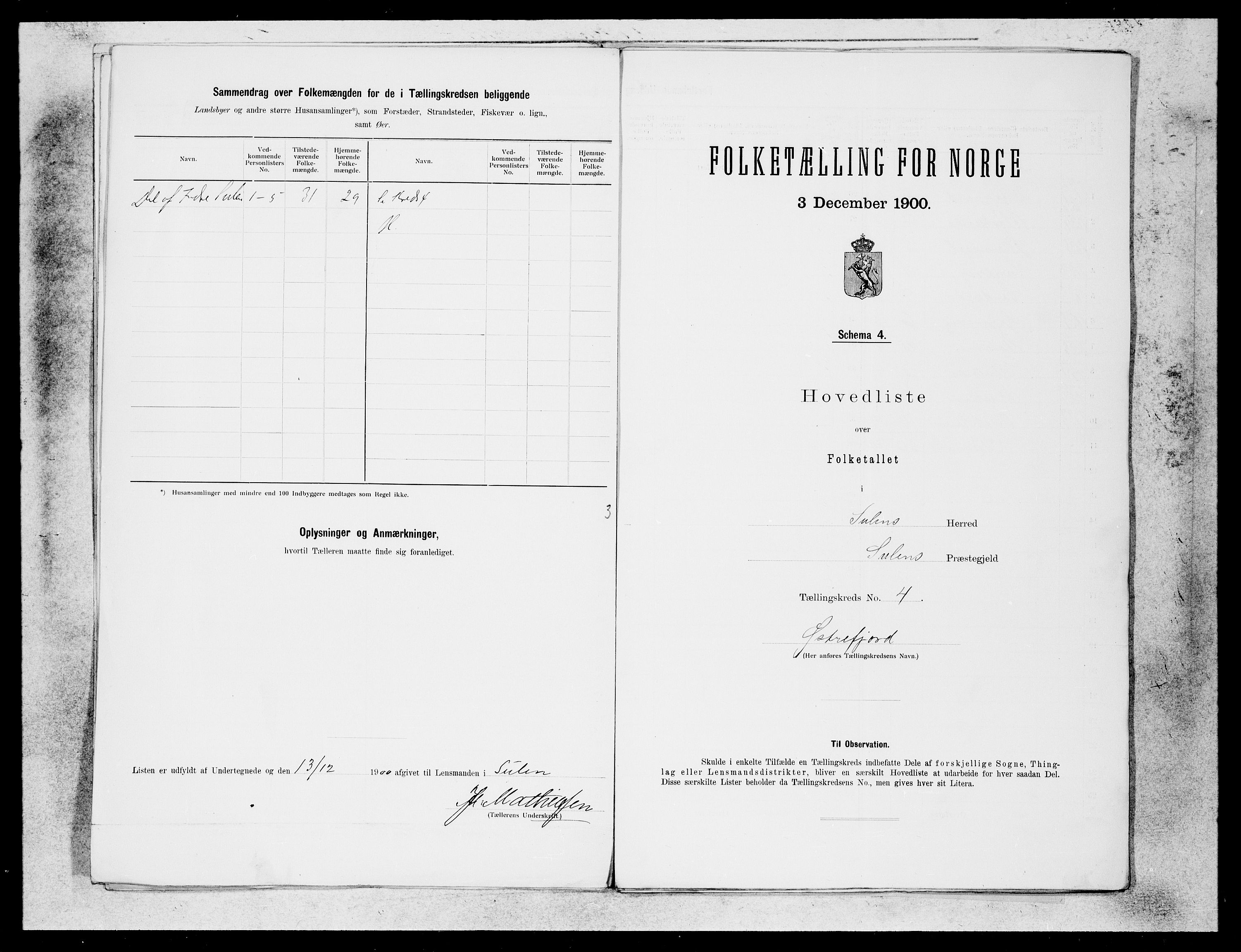 SAB, 1900 census for Solund, 1900, p. 7