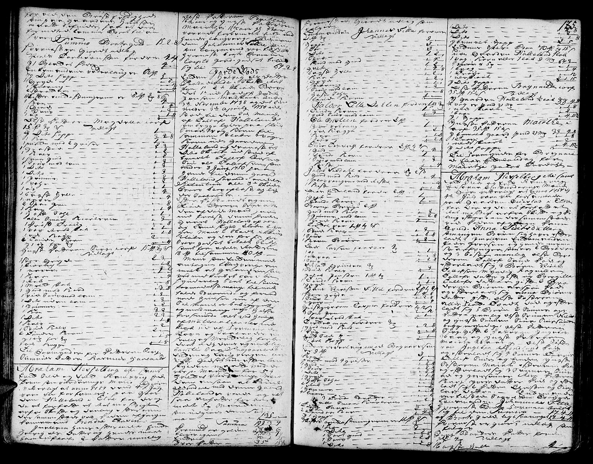 Sunnhordland sorenskrivar, SAB/A-2401/1/H/Ha/Haa/L0007: Skifteprotokollar. Register på lesesal. Fol. 901- ut, 1755-1760, p. 124b-125a
