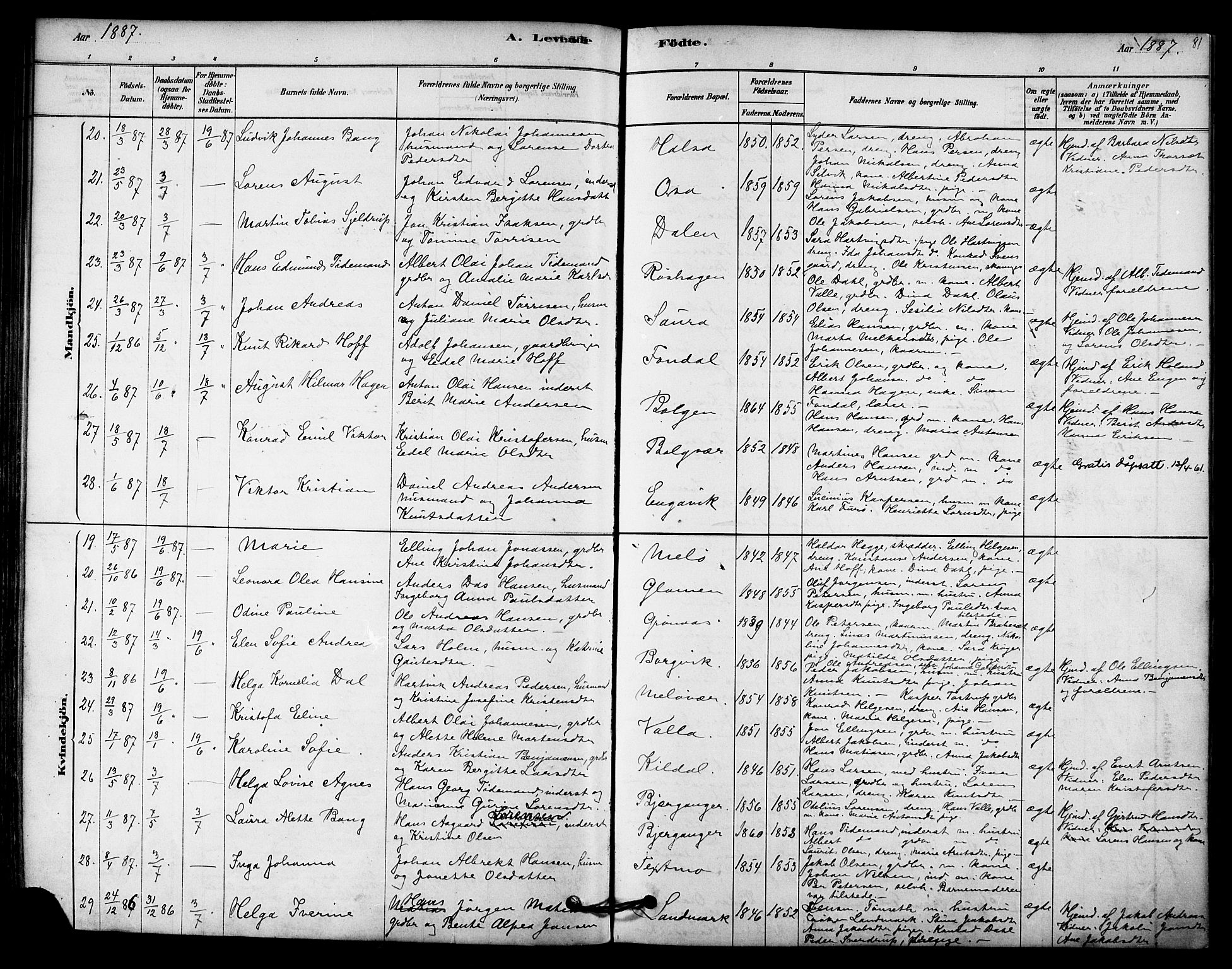 Ministerialprotokoller, klokkerbøker og fødselsregistre - Nordland, SAT/A-1459/843/L0626: Parish register (official) no. 843A01, 1878-1907, p. 81
