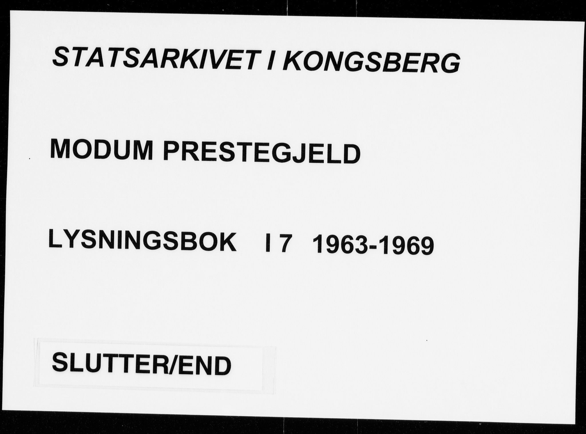 Modum kirkebøker, AV/SAKO-A-234/H/Ha/L0007: Banns register no. I 7, 1963-1969