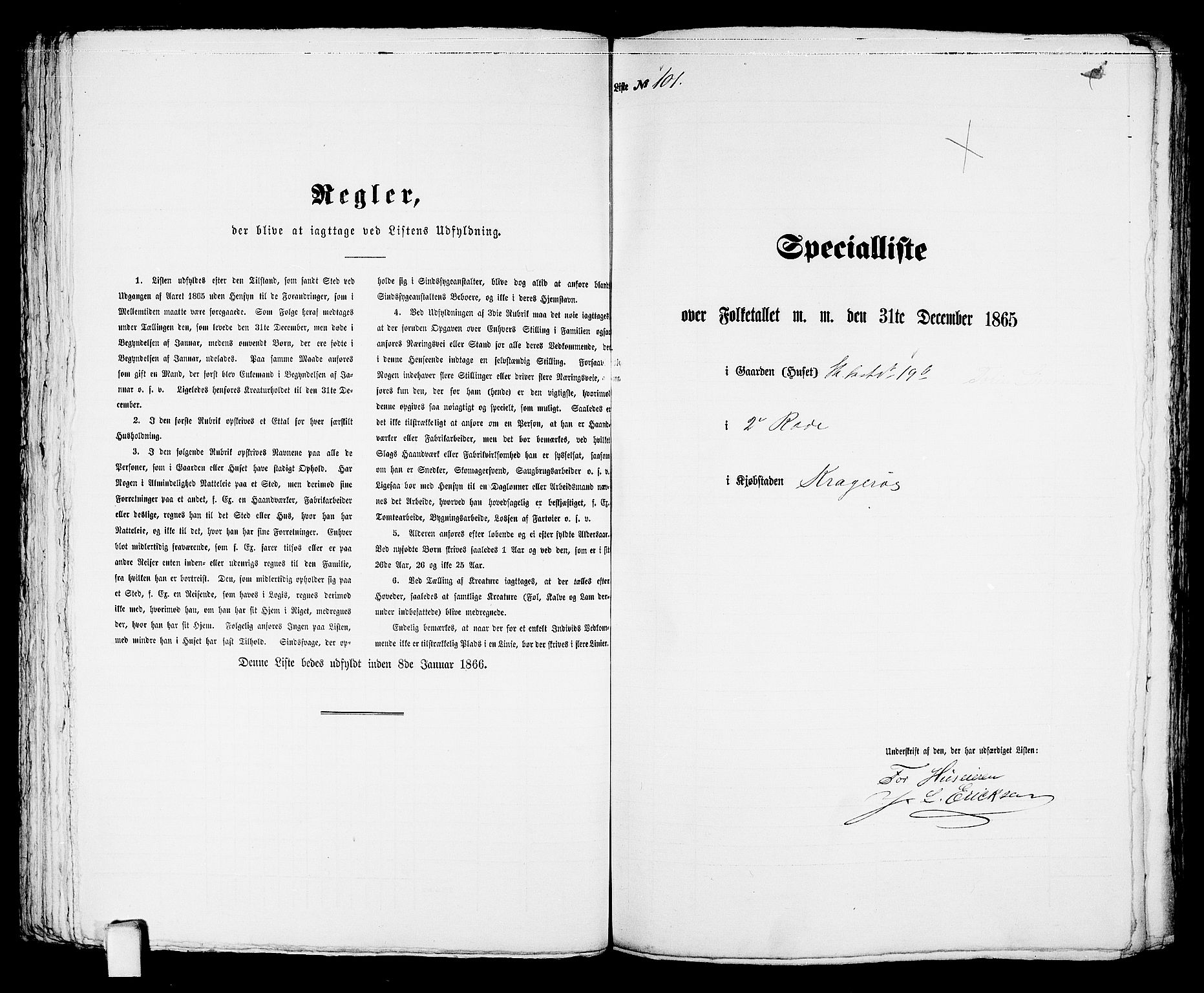 RA, 1865 census for Kragerø/Kragerø, 1865, p. 211