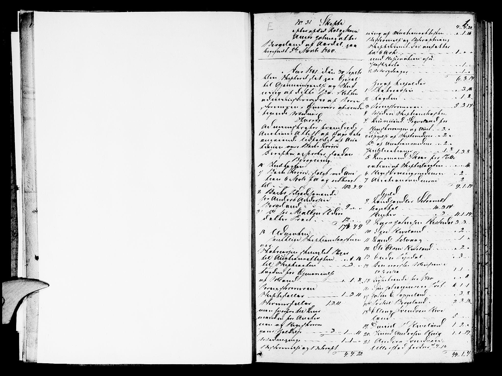 Ryfylke tingrett, SAST/A-100055/001/IV/IVD/L0024: Skifteprotokoll, register i boken, 1861-1870, p. 0b-1a