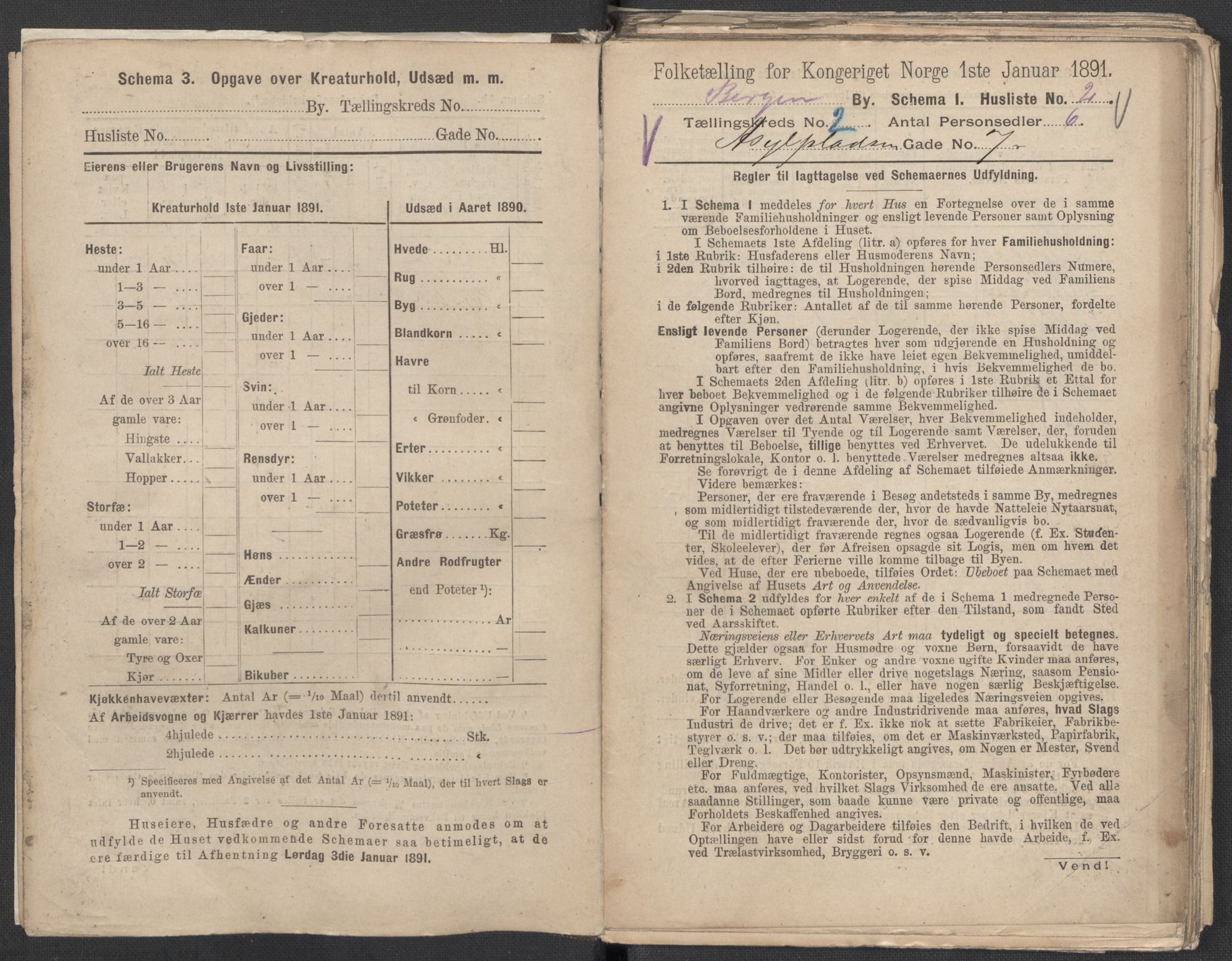 RA, 1891 Census for 1301 Bergen, 1891, p. 388