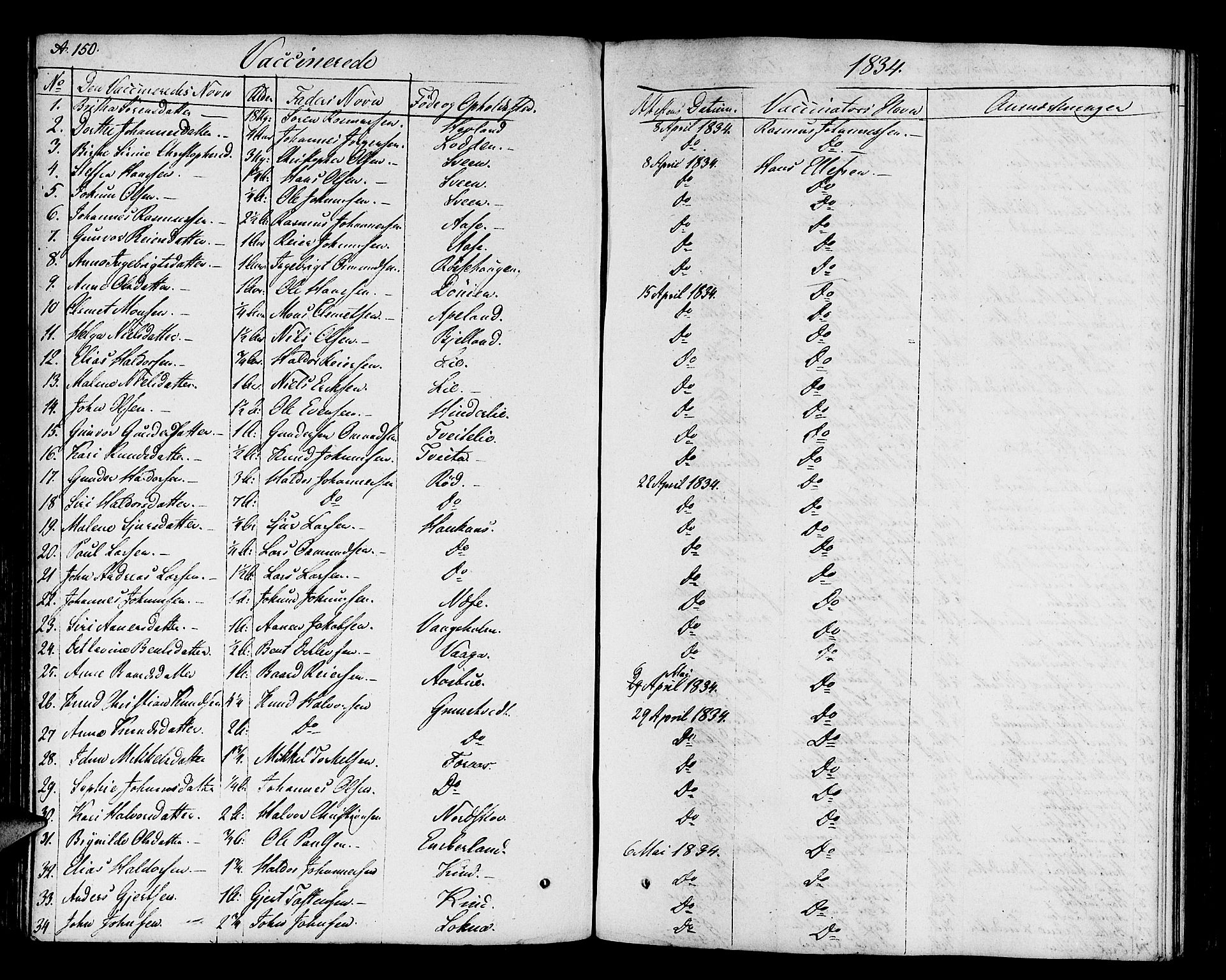 Finnås sokneprestembete, AV/SAB-A-99925/H/Ha/Haa/Haaa/L0005: Parish register (official) no. A 5, 1823-1835, p. 150