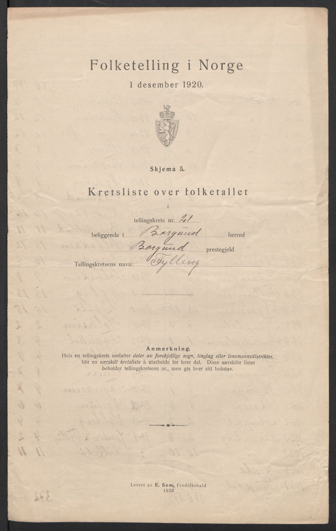SAT, 1920 census for Borgund, 1920, p. 68