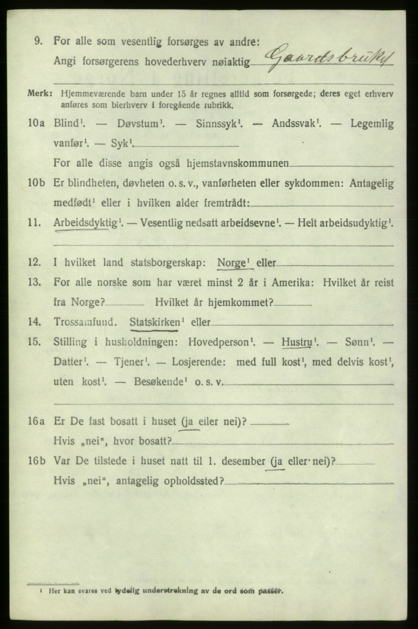 SAB, 1920 census for Bremnes, 1920, p. 6127