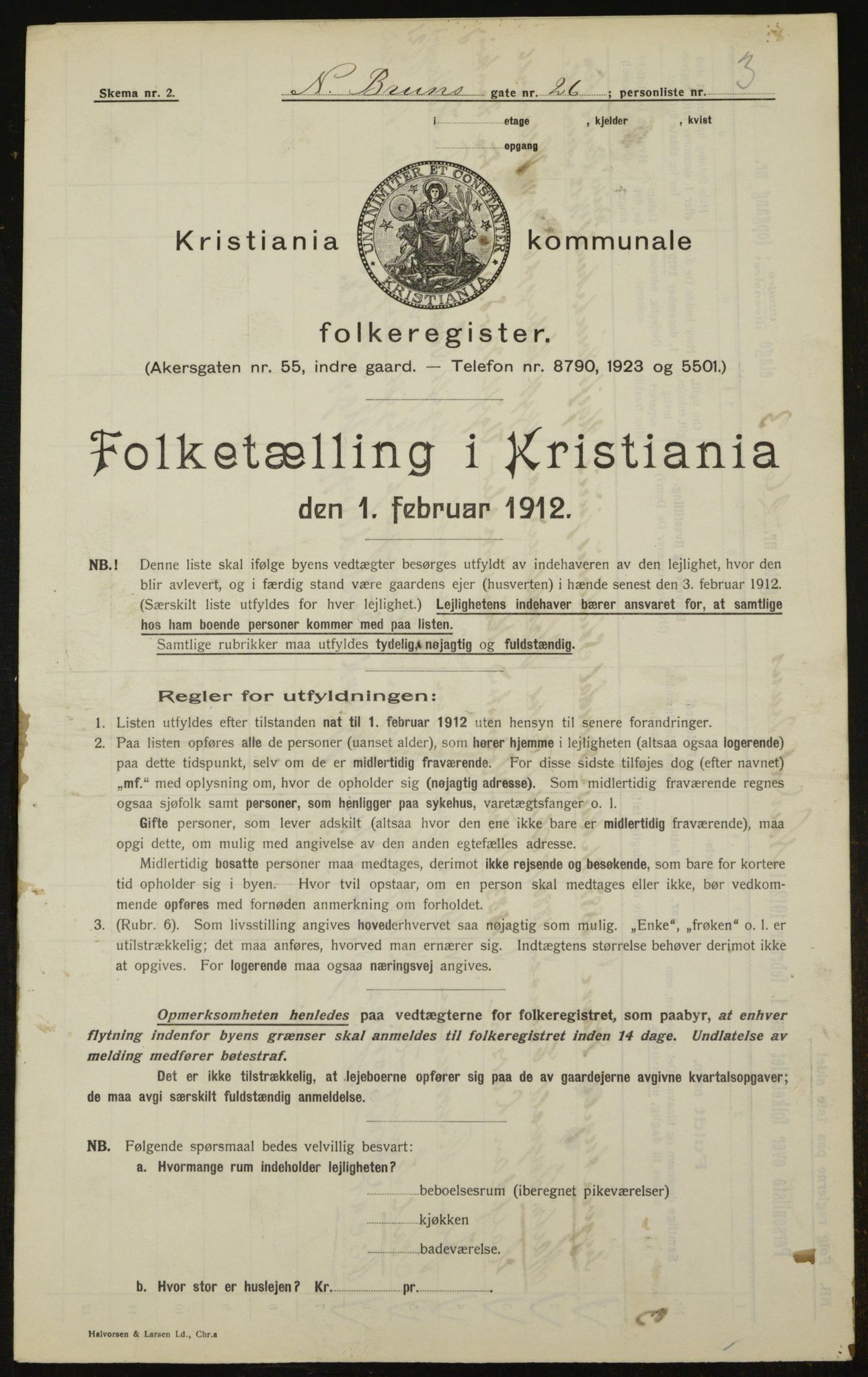 OBA, Municipal Census 1912 for Kristiania, 1912, p. 73057