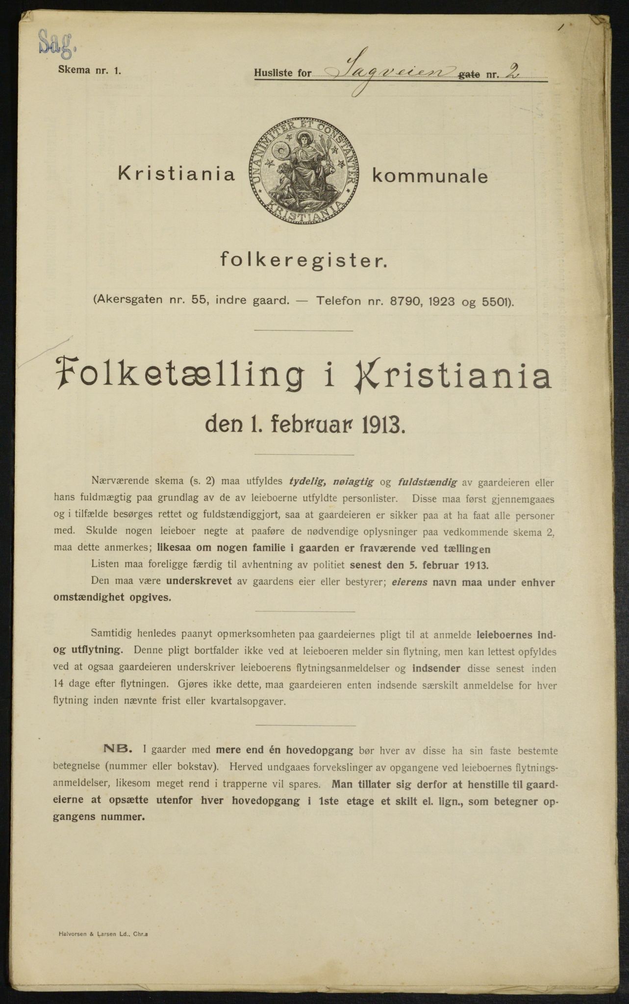 OBA, Municipal Census 1913 for Kristiania, 1913, p. 86414