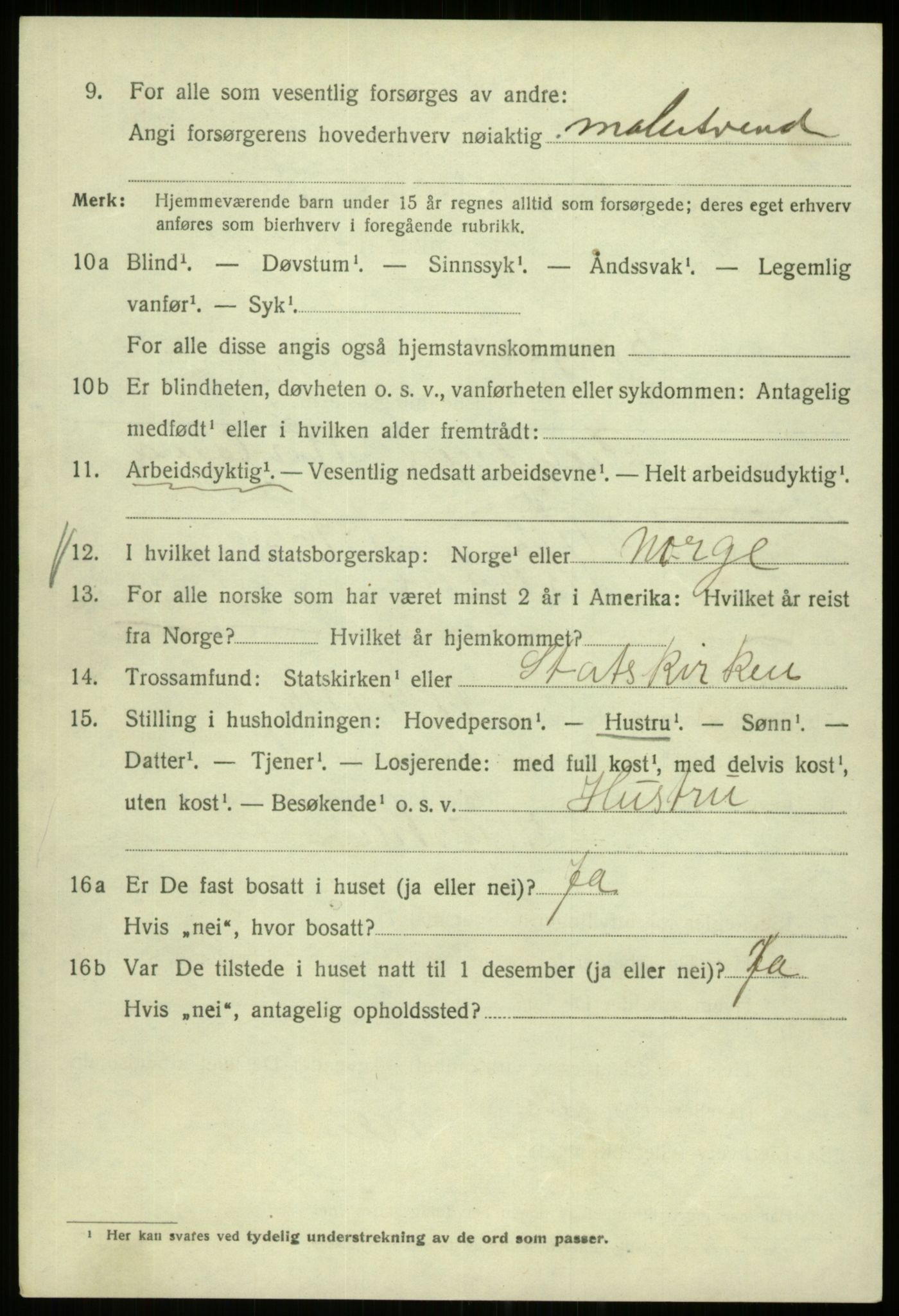 SAB, 1920 census for Bergen, 1920, p. 209278