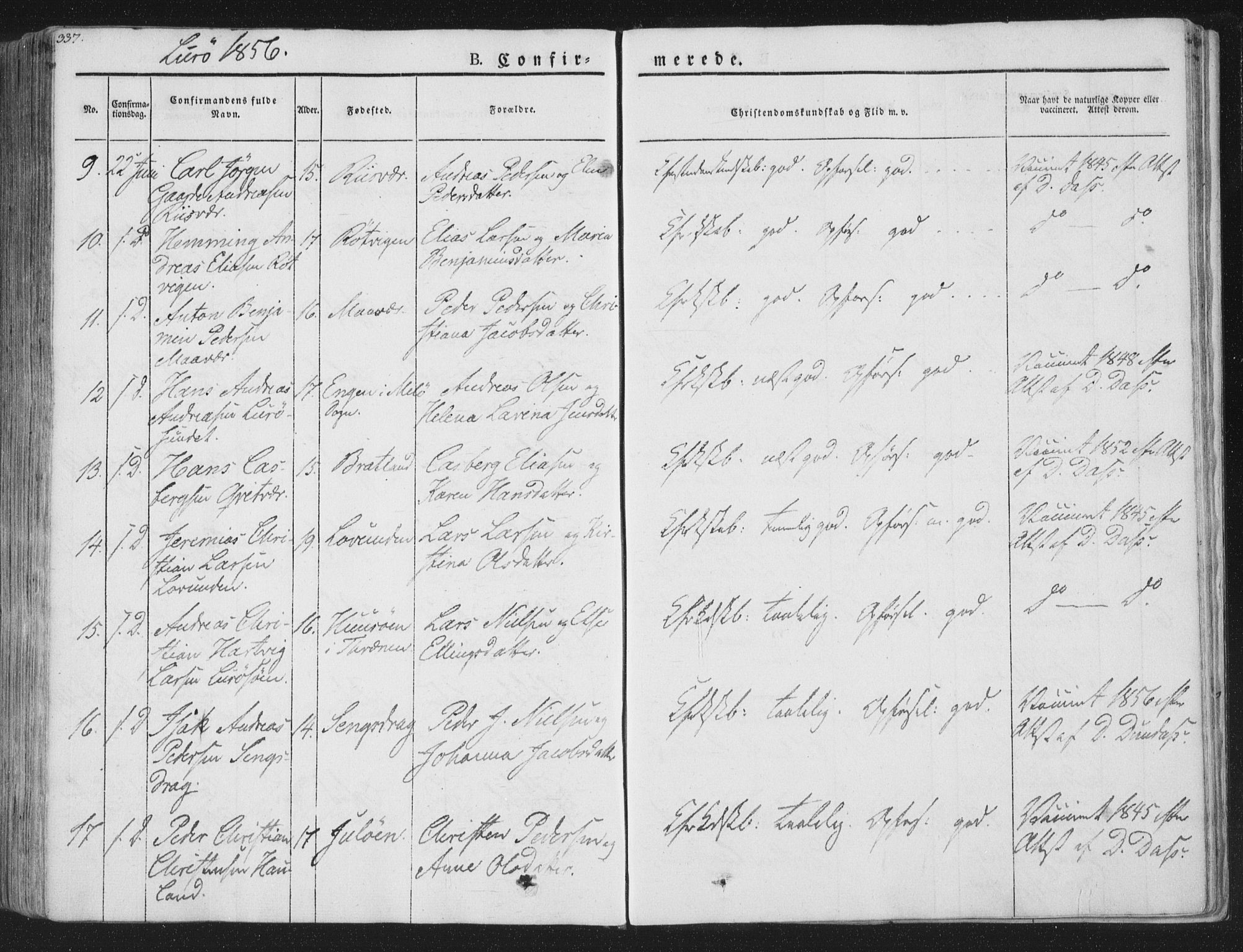Ministerialprotokoller, klokkerbøker og fødselsregistre - Nordland, SAT/A-1459/839/L0565: Parish register (official) no. 839A02, 1825-1862, p. 337