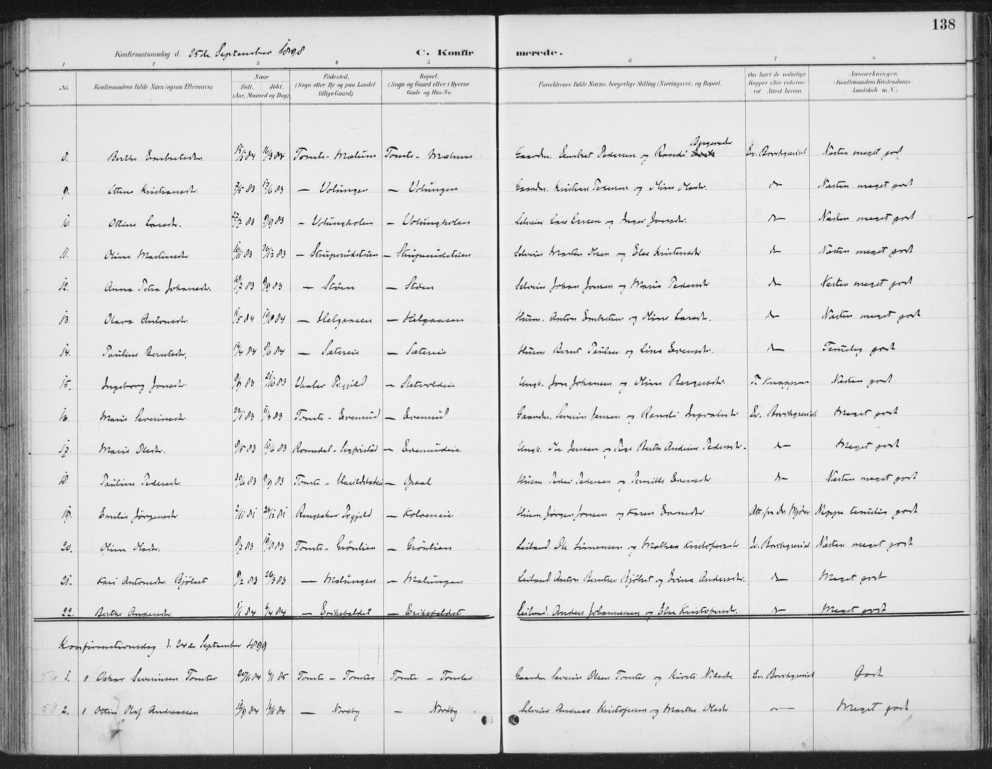 Romedal prestekontor, SAH/PREST-004/K/L0008: Parish register (official) no. 8, 1887-1905, p. 138