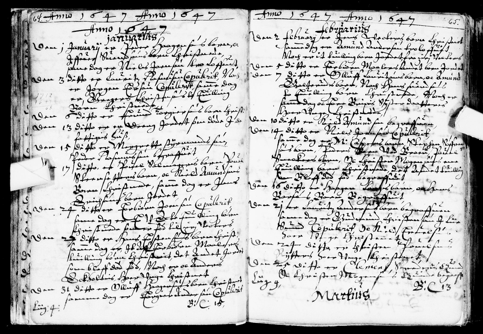 Bragernes kirkebøker, AV/SAKO-A-6/F/Fa/L0001: Parish register (official) no. I 1, 1634-1662, p. 64-65