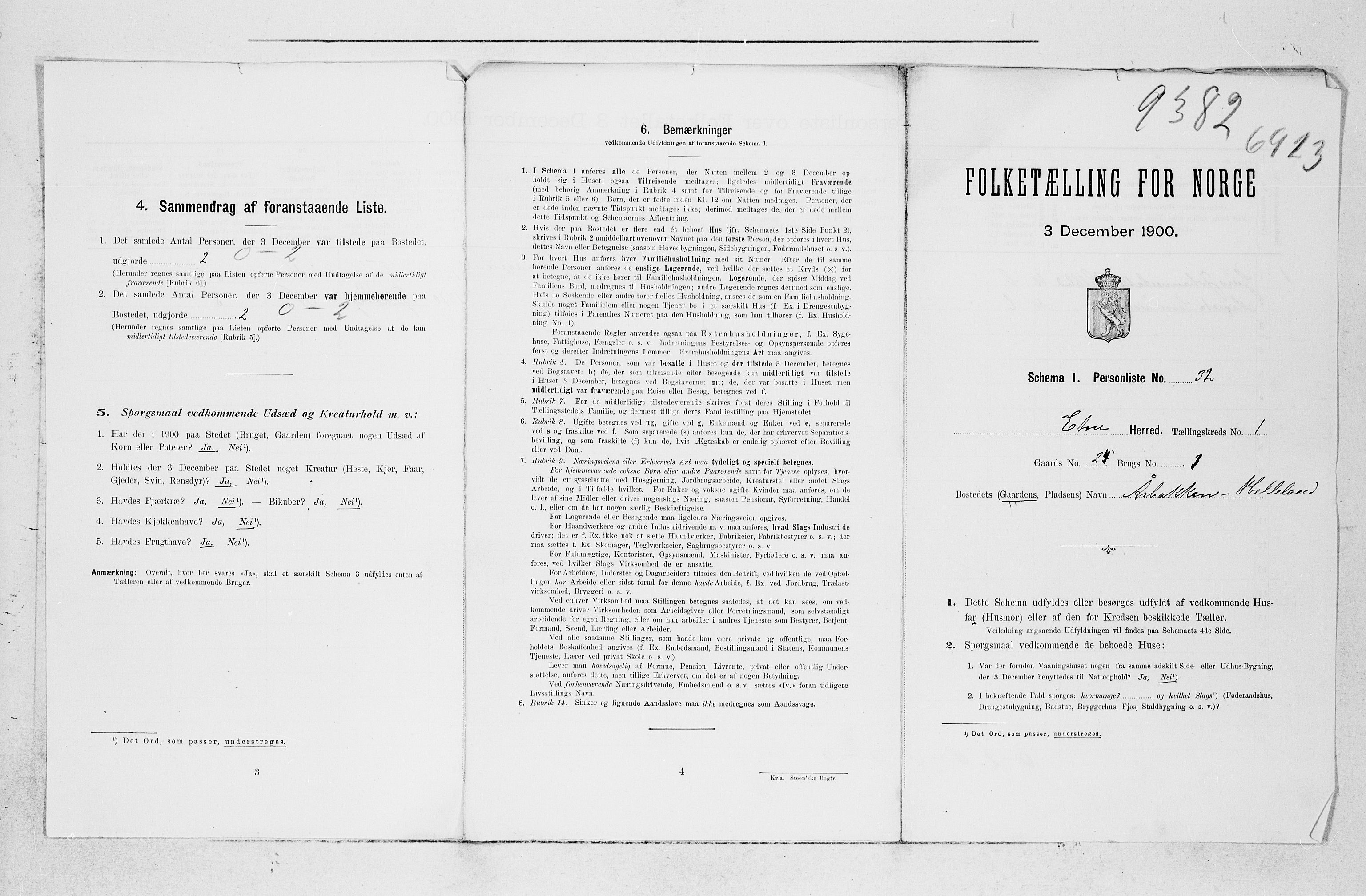 SAB, 1900 census for Etne, 1900, p. 42