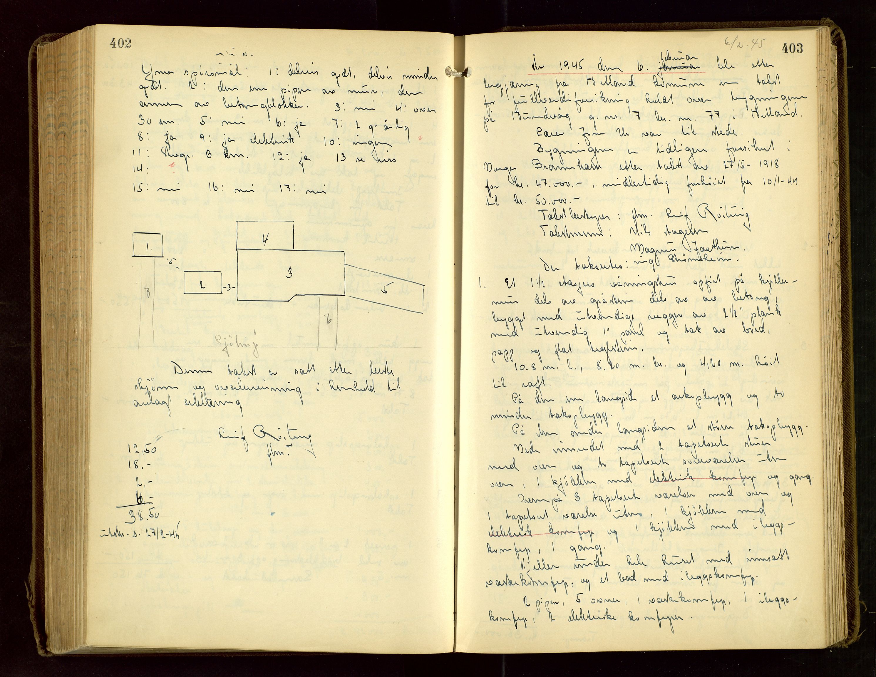 Hetland lensmannskontor, SAST/A-100101/Goa/L0007: "Branntakstprotokoll", 1938-1947, p. 402-403