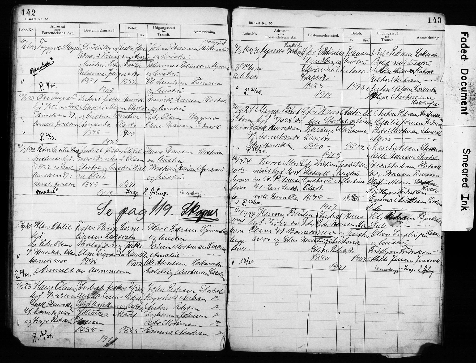 Lyngen sokneprestembete, AV/SATØ-S-1289/H/Ha/L0052/0002: Baptism register no. 52.2, 1915-1928, p. 142-143