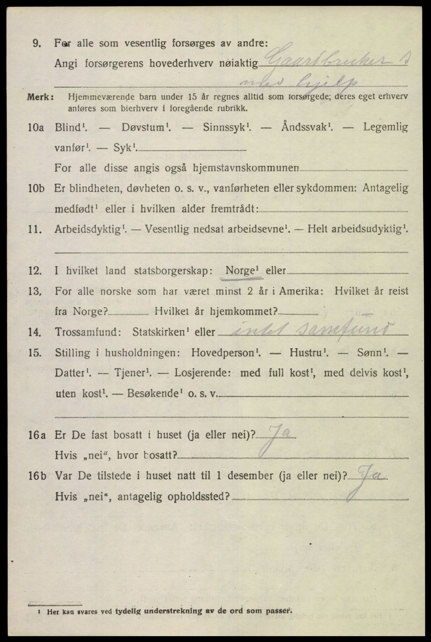 SAK, 1920 census for Vigmostad, 1920, p. 660