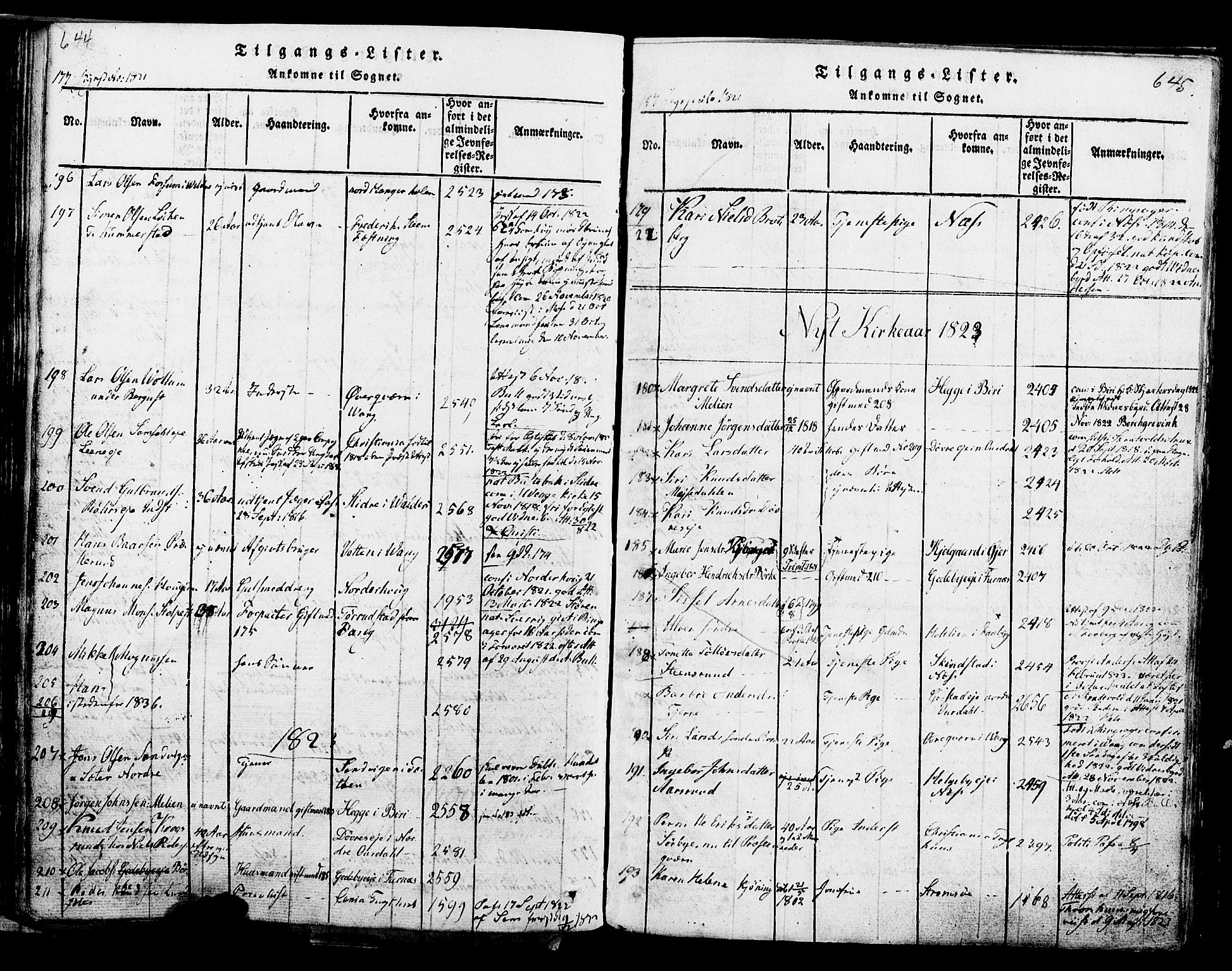 Ringsaker prestekontor, SAH/PREST-014/K/Ka/L0005: Parish register (official) no. 5, 1814-1826, p. 644-645