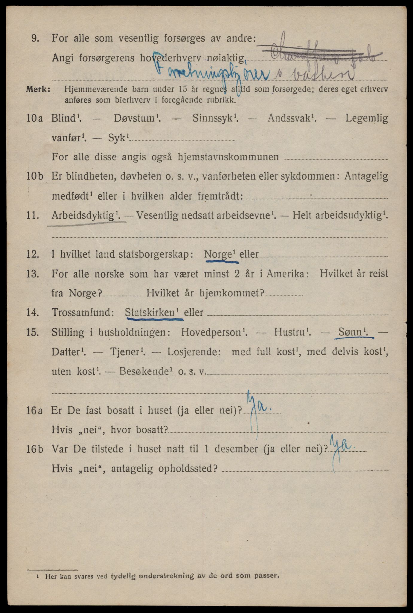 SAT, 1920 census for Trondheim, 1920, p. 141269