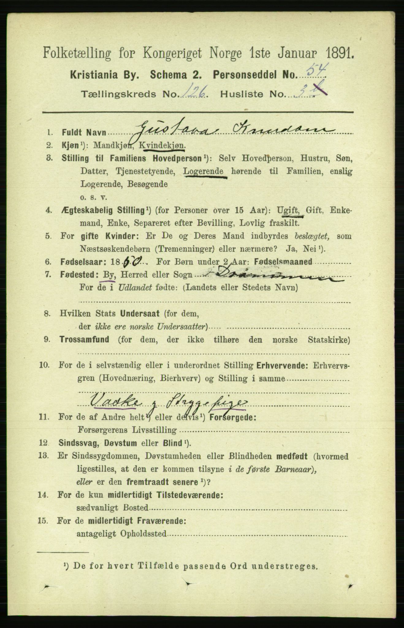 RA, 1891 census for 0301 Kristiania, 1891, p. 67270