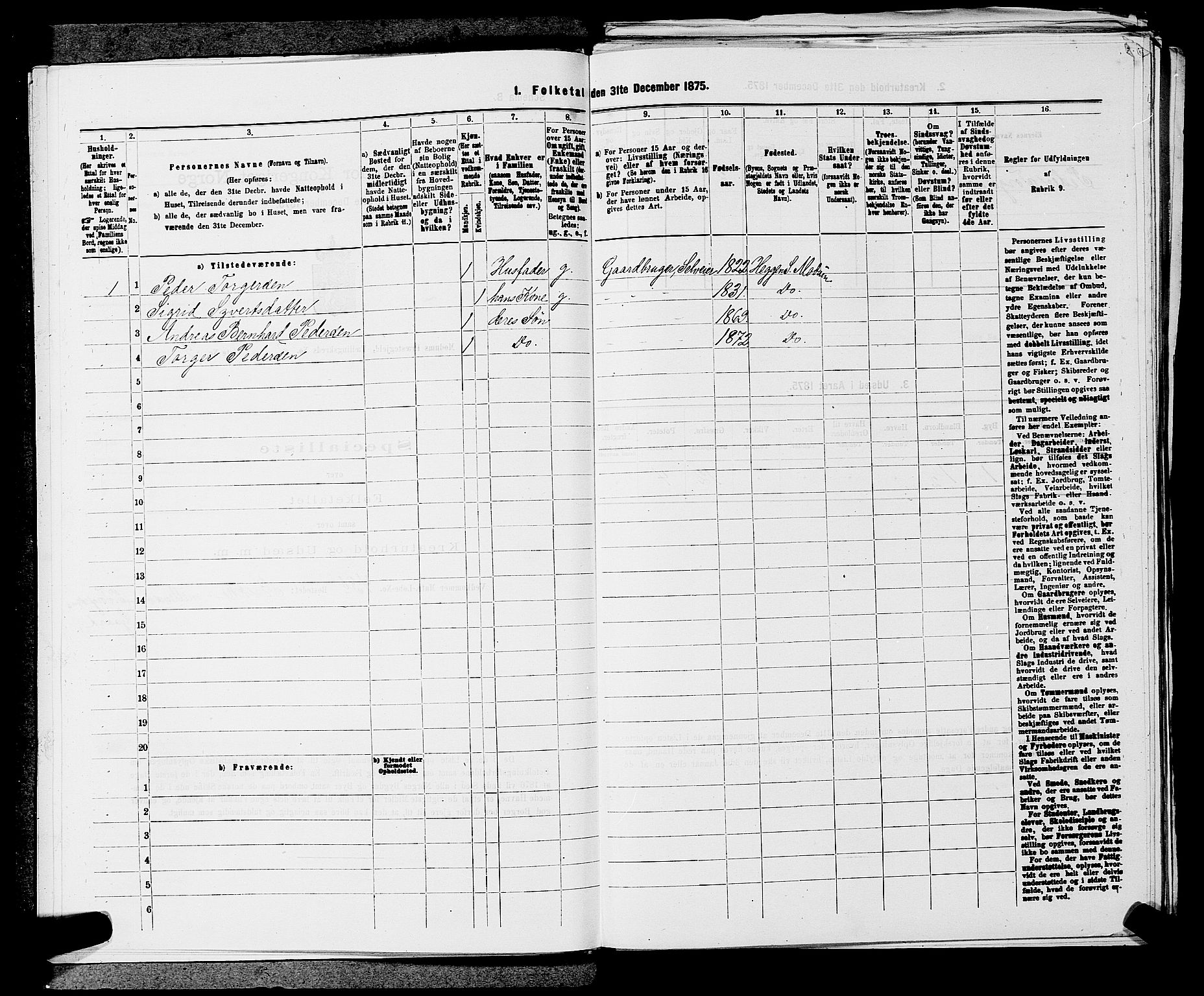 SAKO, 1875 census for 0623P Modum, 1875, p. 327