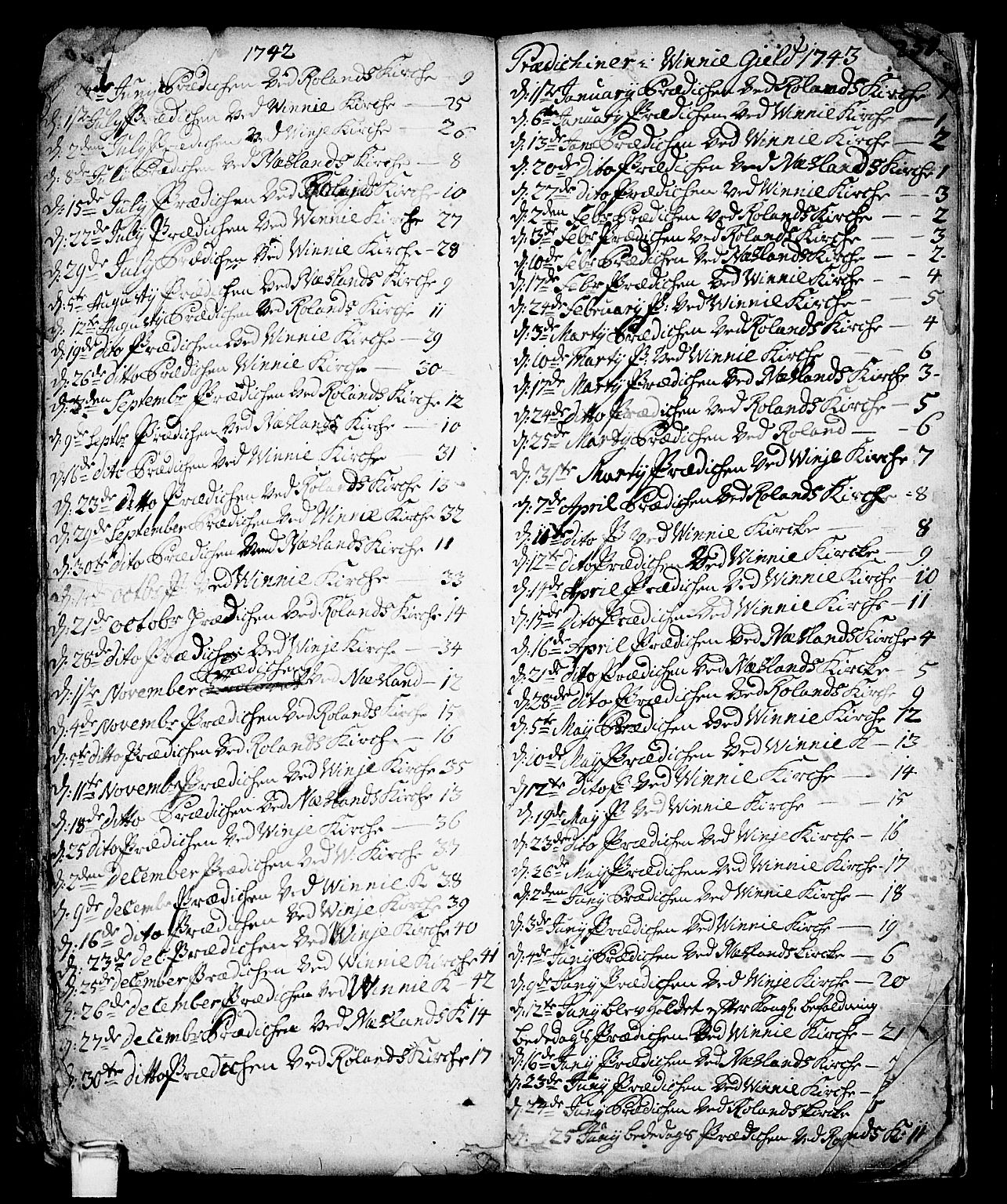 Vinje kirkebøker, SAKO/A-312/F/Fa/L0001: Parish register (official) no. I 1, 1717-1766, p. 257