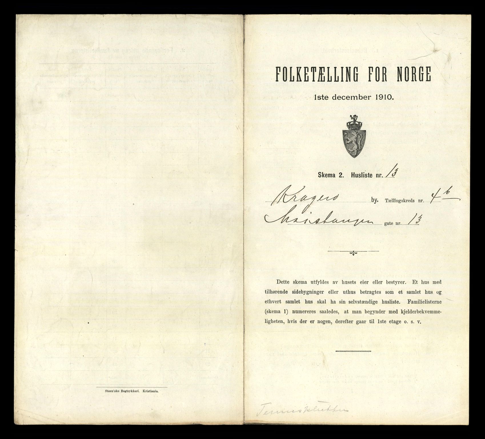 RA, 1910 census for Kragerø, 1910, p. 3932
