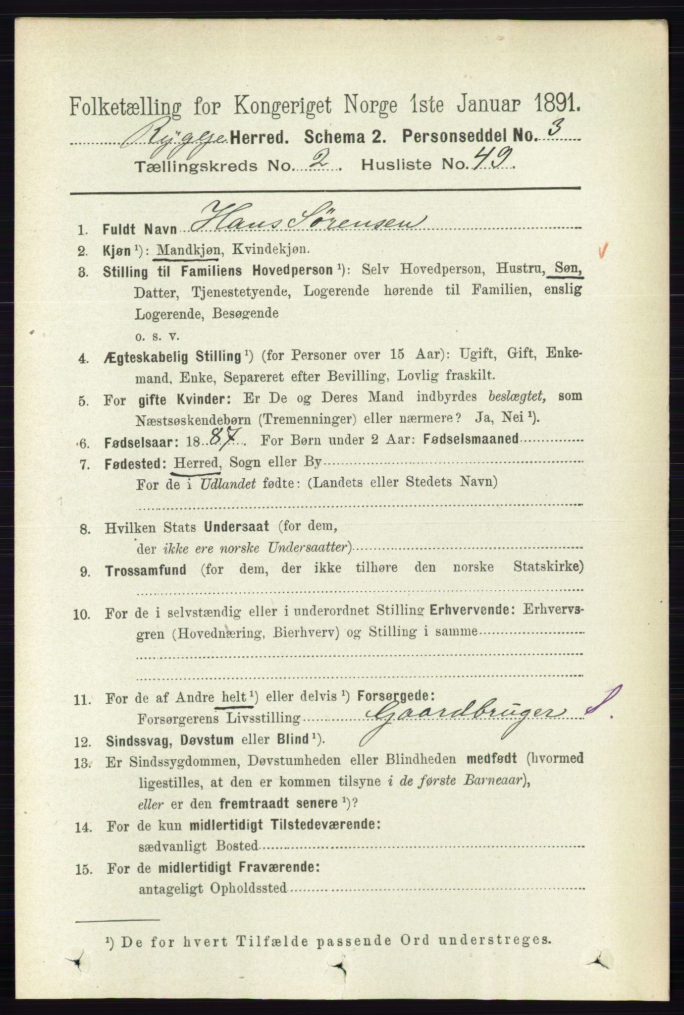 RA, 1891 census for 0136 Rygge, 1891, p. 1316
