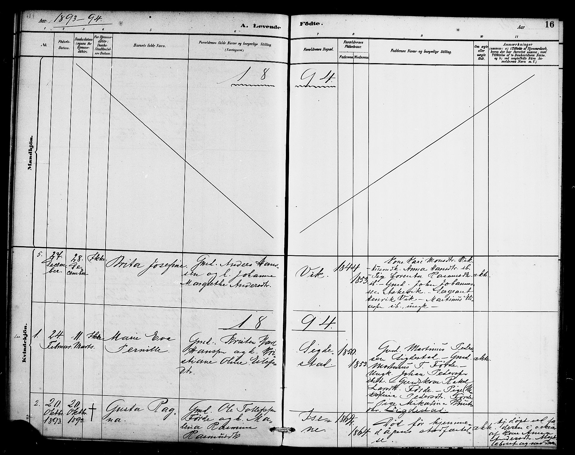 Davik sokneprestembete, AV/SAB-A-79701/H/Haa/Haae/L0001: Parish register (official) no. E 1, 1882-1900, p. 16