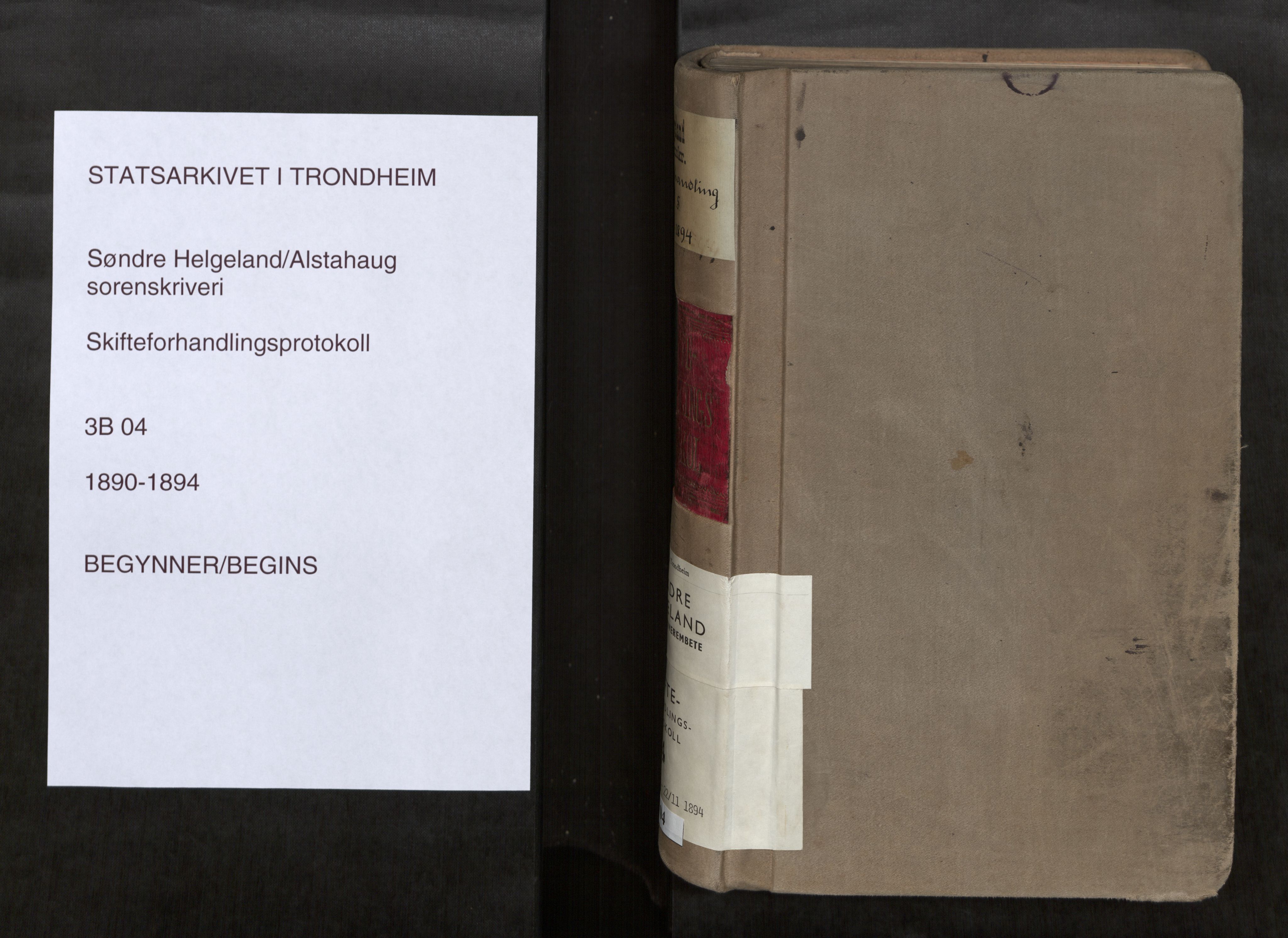 Søndre Helgeland sorenskriveri, SAT/A-4575/1/3/3B/L0004: Skiftebehandlingsprotokoll, 1890-1894