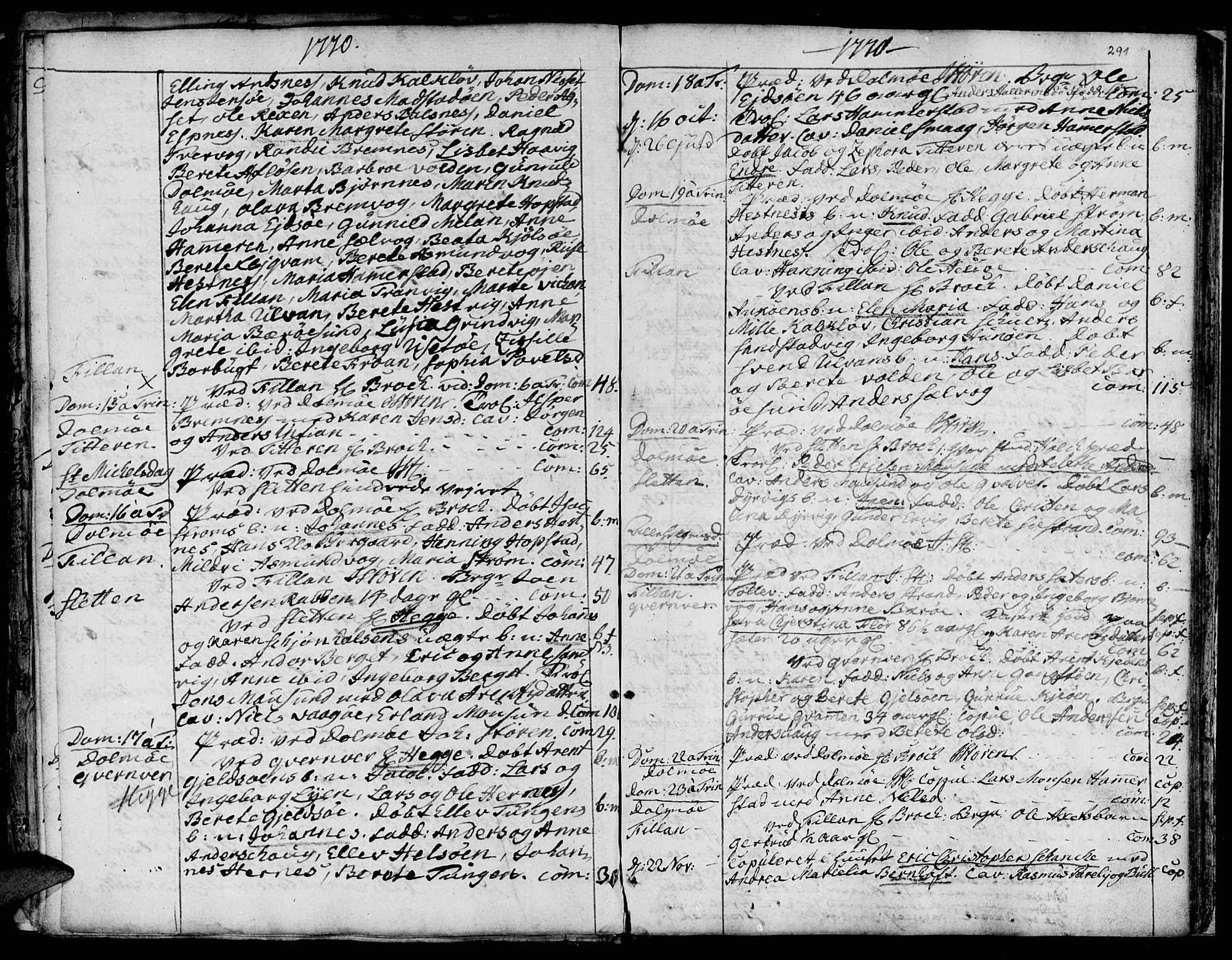 Ministerialprotokoller, klokkerbøker og fødselsregistre - Sør-Trøndelag, SAT/A-1456/634/L0525: Parish register (official) no. 634A01, 1736-1775, p. 291