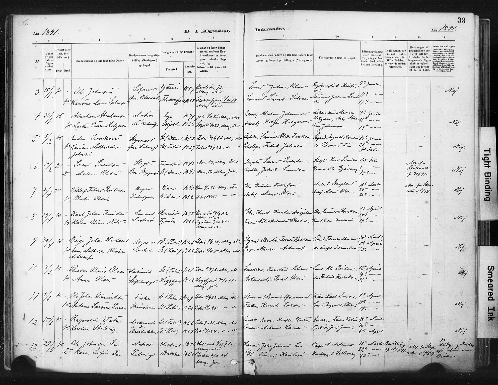 St. Johannes sokneprestkontor, SAST/A-101814/001/30/30BA/L0003: Parish register (official) no. A 3, 1885-1910, p. 33