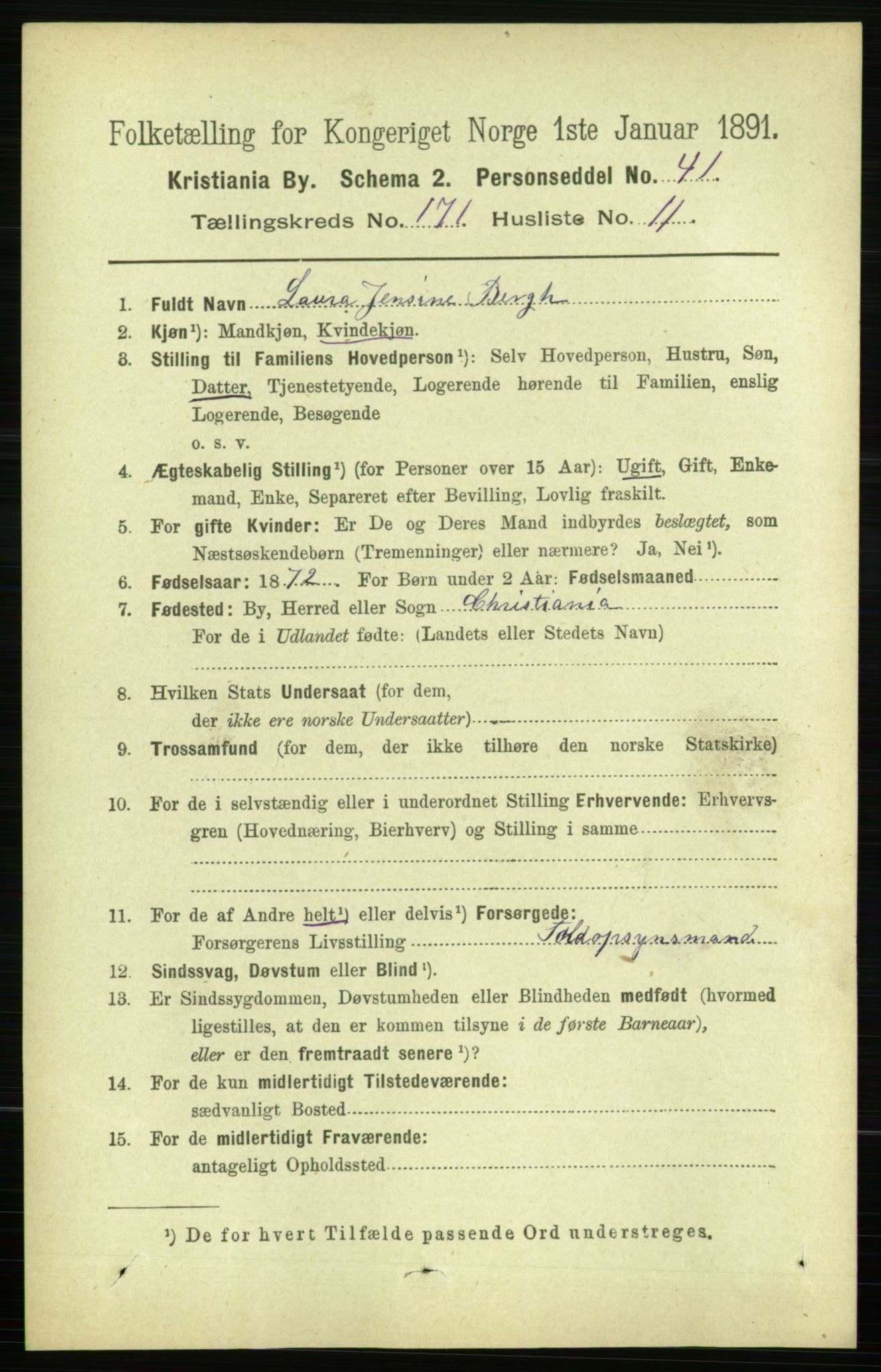 RA, 1891 census for 0301 Kristiania, 1891, p. 100908