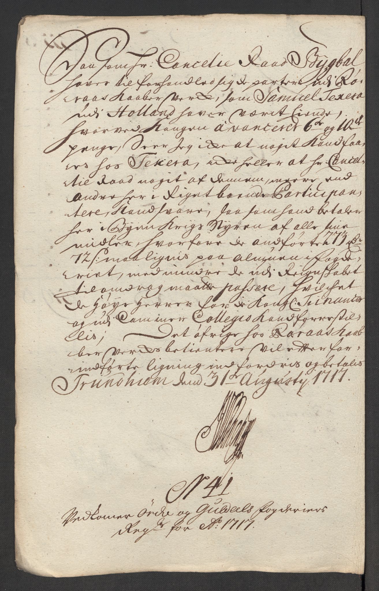 Rentekammeret inntil 1814, Reviderte regnskaper, Fogderegnskap, RA/EA-4092/R60/L3969: Fogderegnskap Orkdal og Gauldal, 1717, p. 387