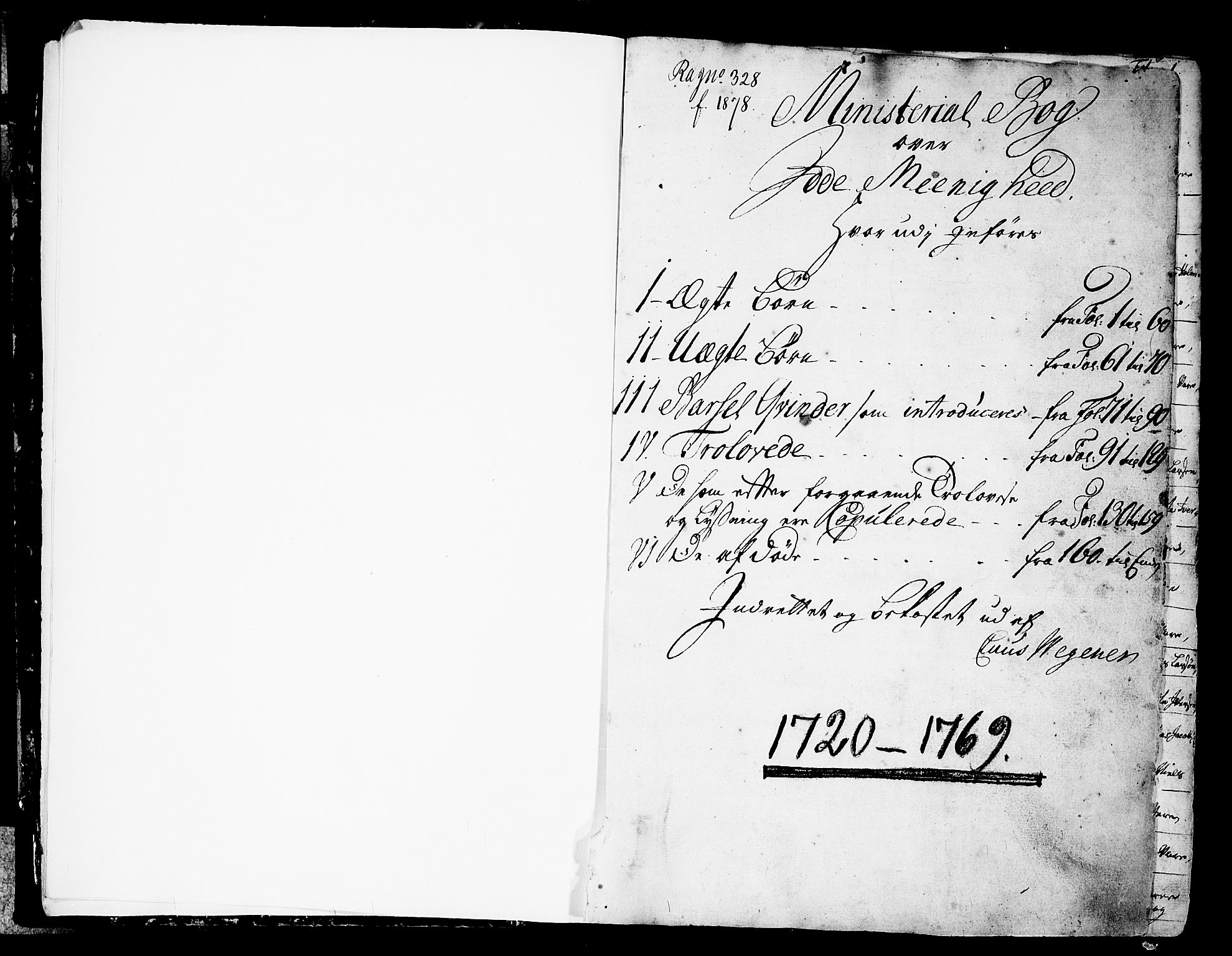 Idd prestekontor Kirkebøker, AV/SAO-A-10911/F/Fa/L0001: Parish register (official) no. I 1, 1720-1769