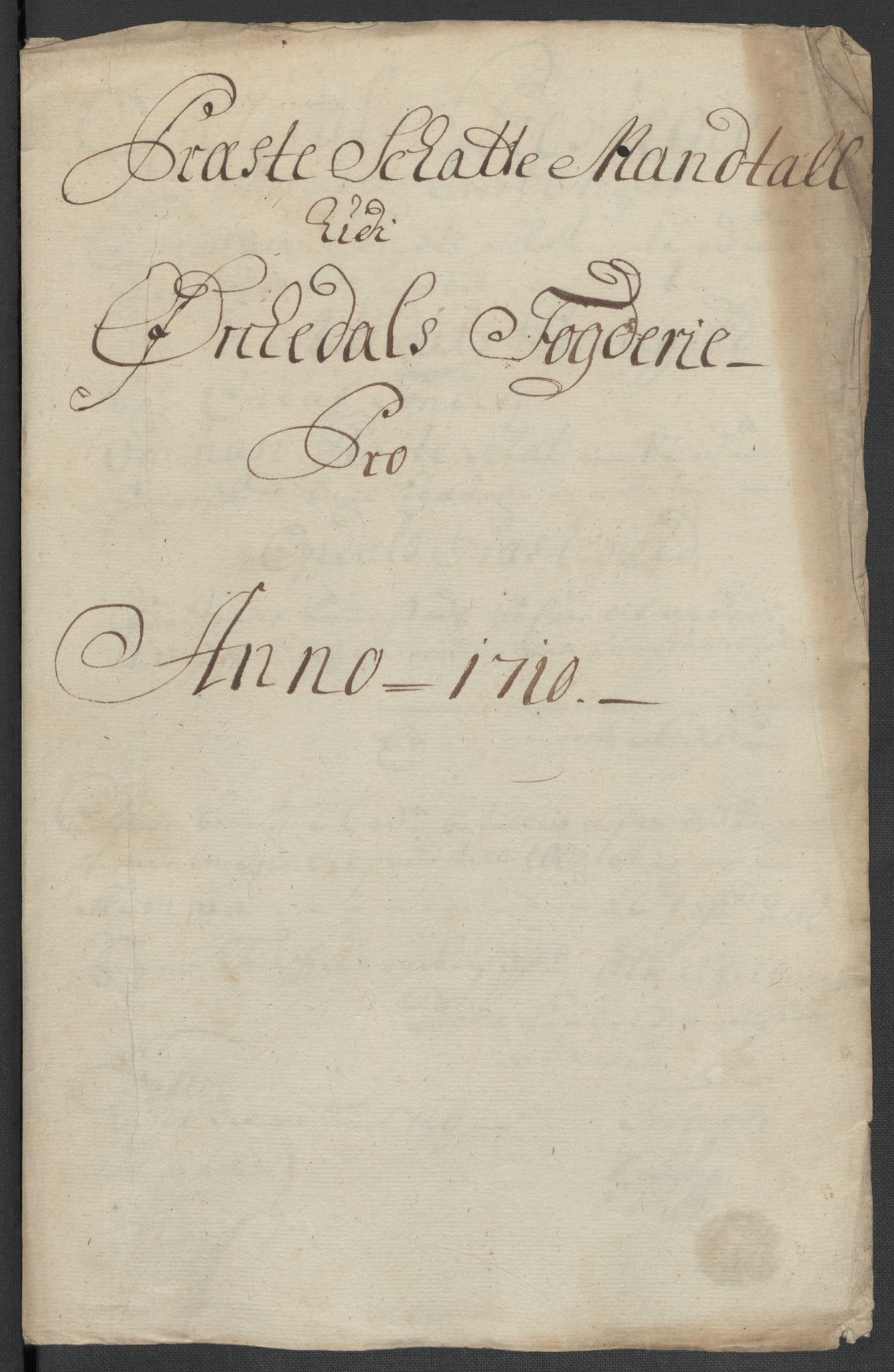Rentekammeret inntil 1814, Reviderte regnskaper, Fogderegnskap, AV/RA-EA-4092/R60/L3960: Fogderegnskap Orkdal og Gauldal, 1710, p. 112
