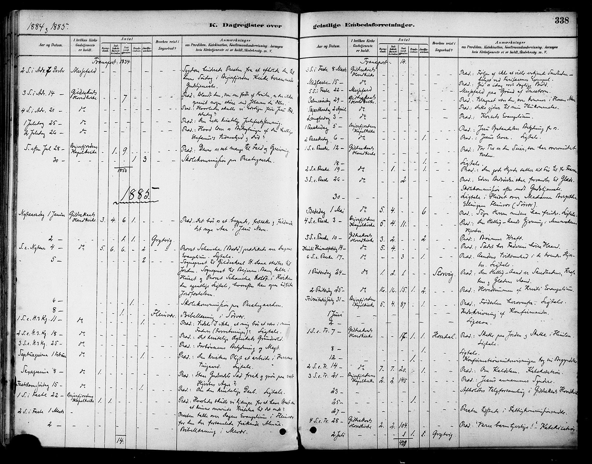 Ministerialprotokoller, klokkerbøker og fødselsregistre - Nordland, AV/SAT-A-1459/805/L0099: Parish register (official) no. 805A06, 1880-1891, p. 338