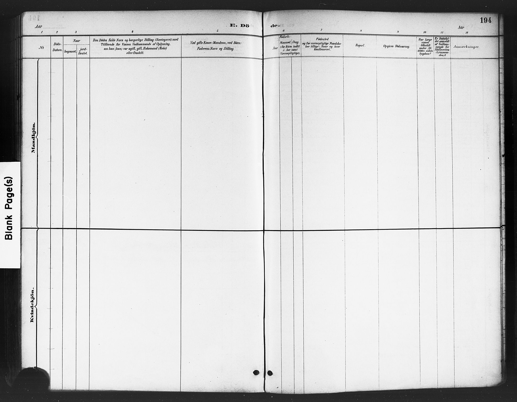 Petrus prestekontor Kirkebøker, AV/SAO-A-10872/F/Fa/L0003: Parish register (official) no. 3, 1885-1903, p. 194