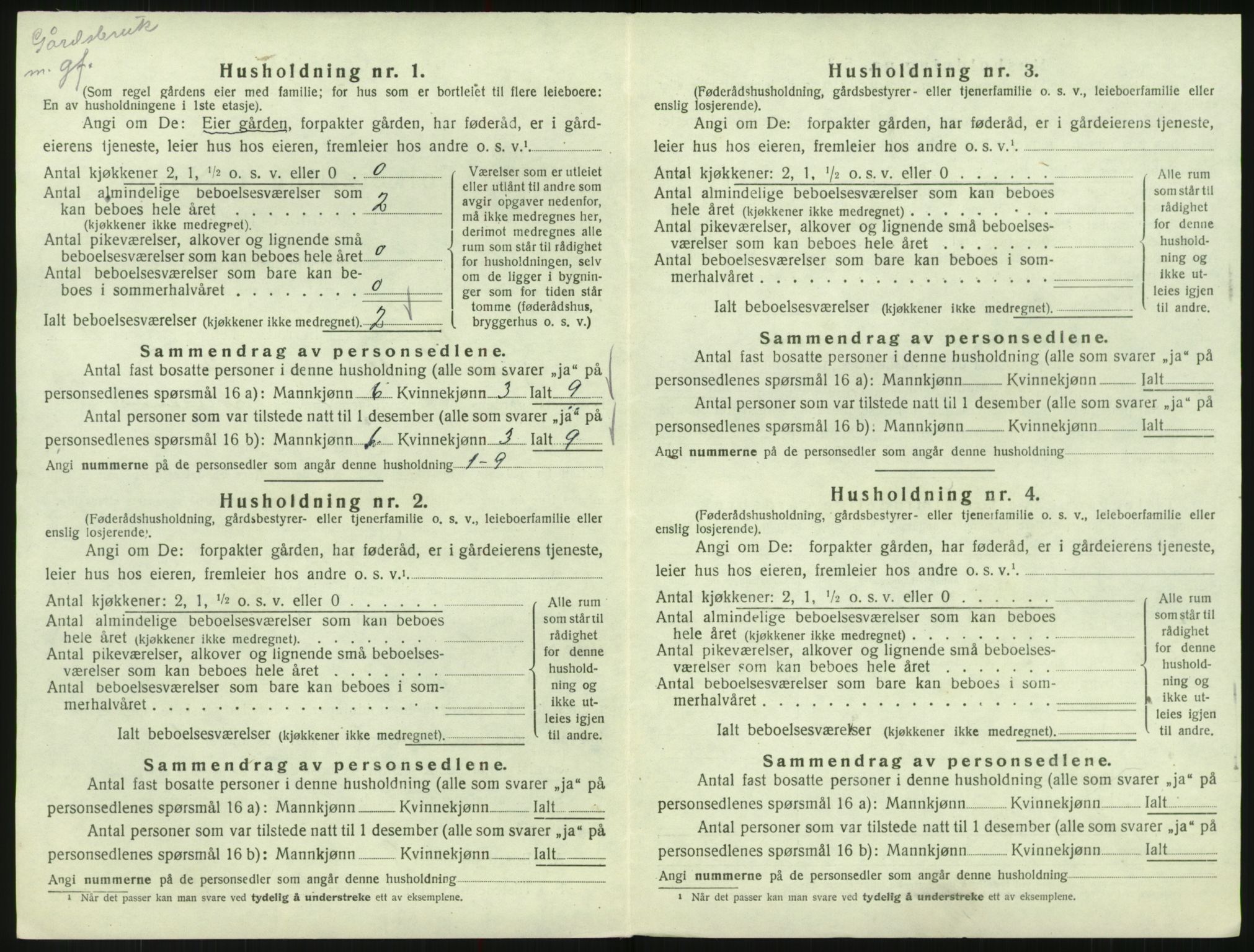 SAK, 1920 census for Bykle, 1920, p. 64