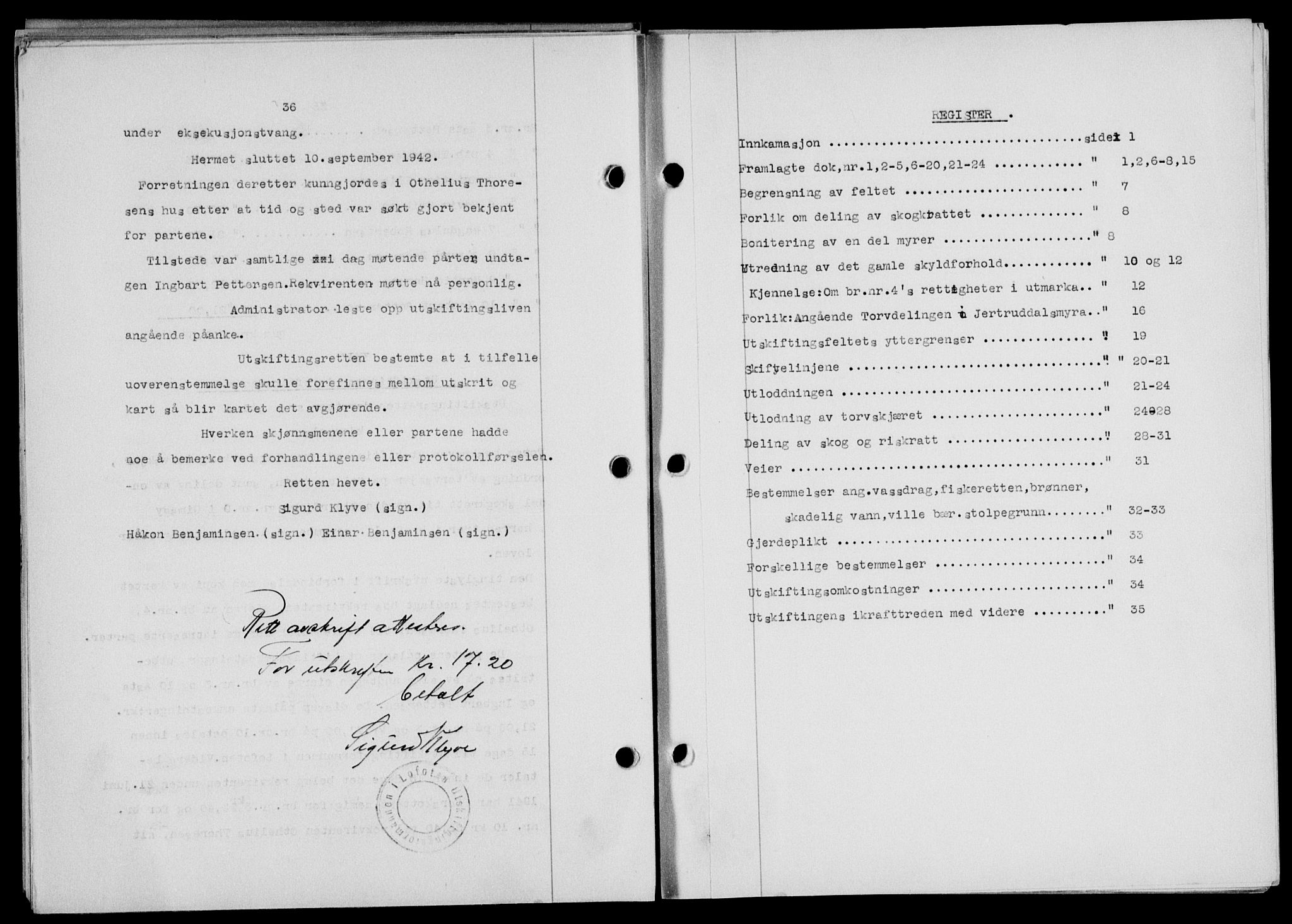 Lofoten sorenskriveri, SAT/A-0017/1/2/2C/L0010a: Mortgage book no. 10a, 1942-1943, Diary no: : 154/1943