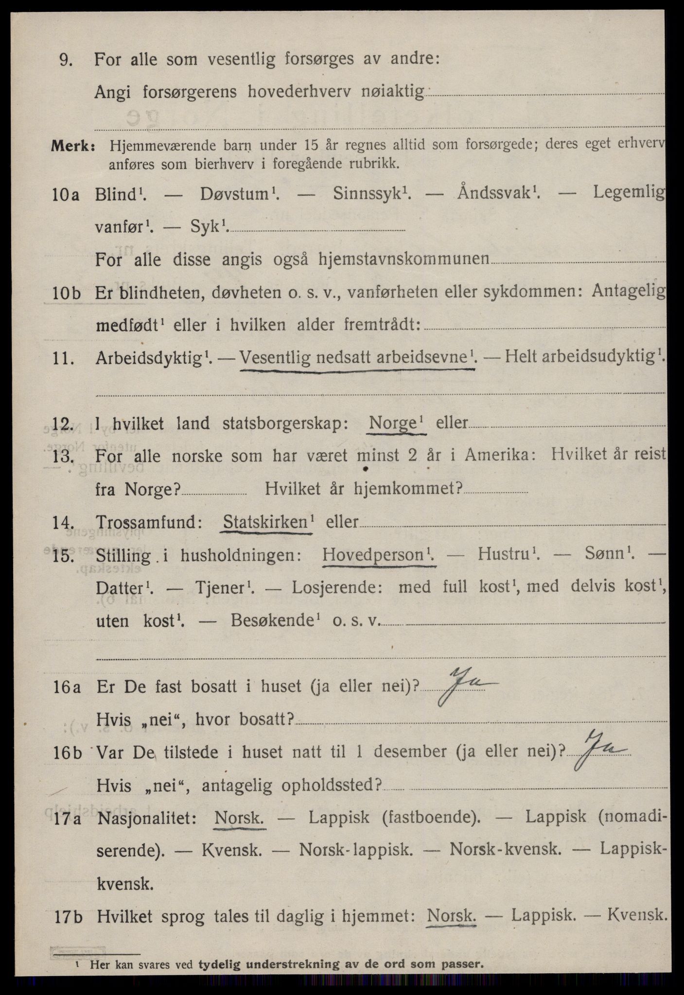 SAT, 1920 census for Soknedal, 1920, p. 3053