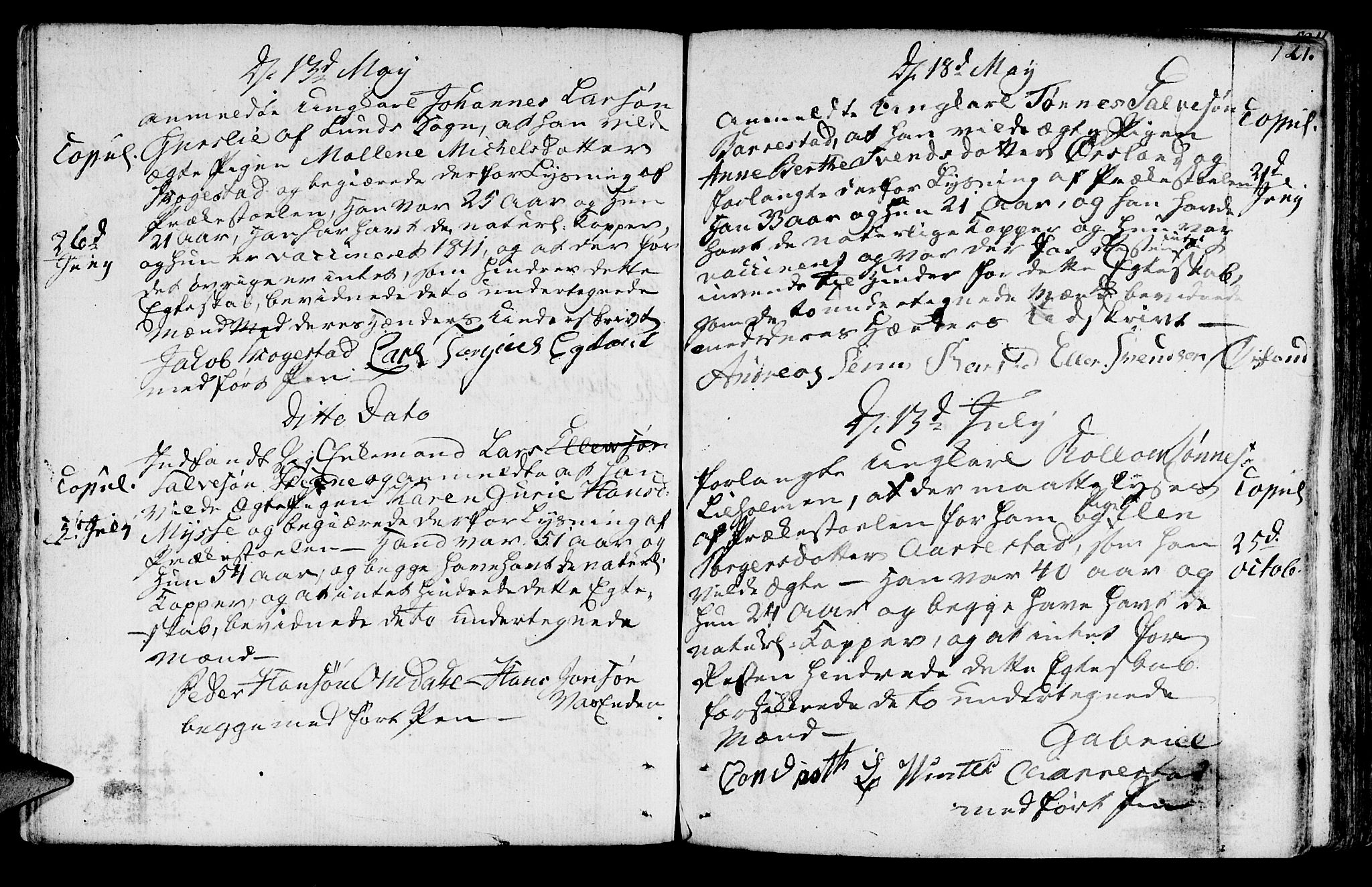 Sokndal sokneprestkontor, AV/SAST-A-101808: Parish register (official) no. A 5, 1806-1826, p. 121