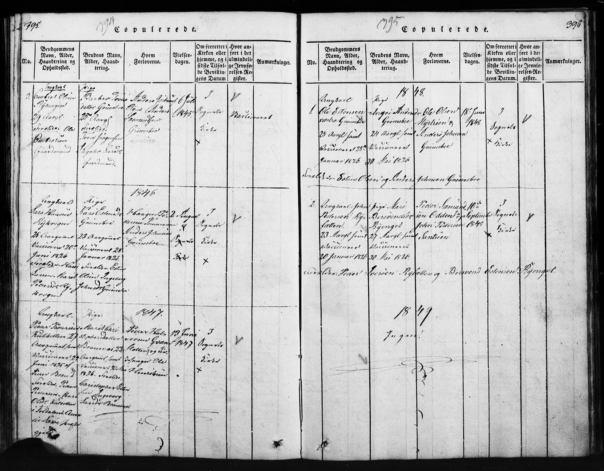 Tynset prestekontor, SAH/PREST-058/H/Ha/Hab/L0003: Parish register (copy) no. 3, 1814-1862, p. 394-395