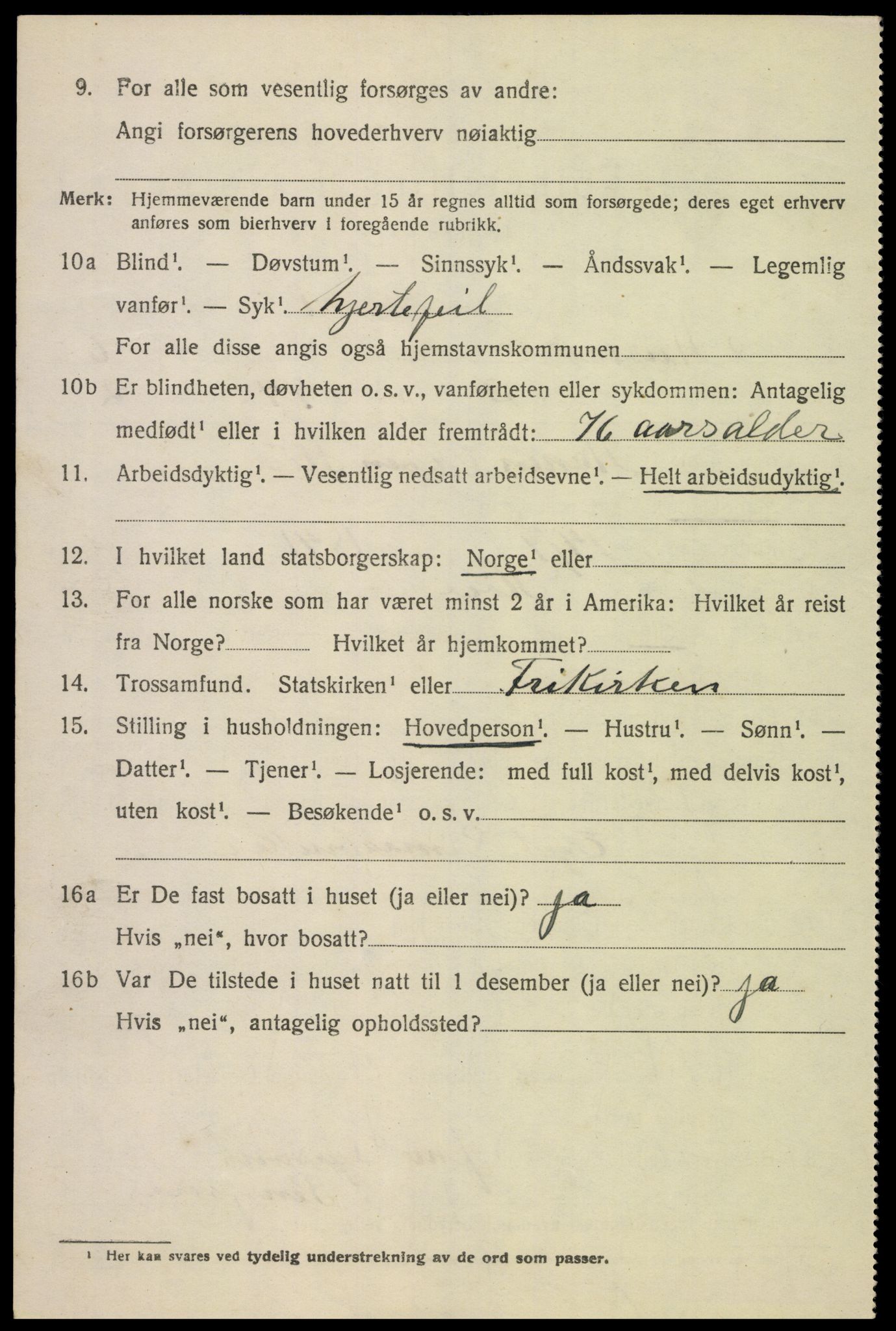 SAK, 1920 census for Austad, 1920, p. 1888