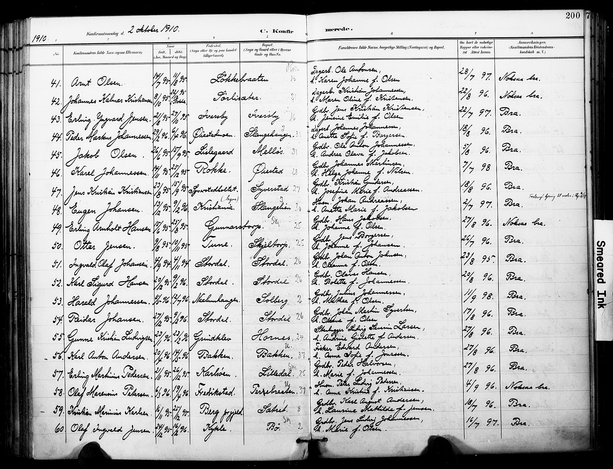 Skjeberg prestekontor Kirkebøker, SAO/A-10923/F/Fa/L0010: Parish register (official) no. I 10, 1898-1911, p. 200