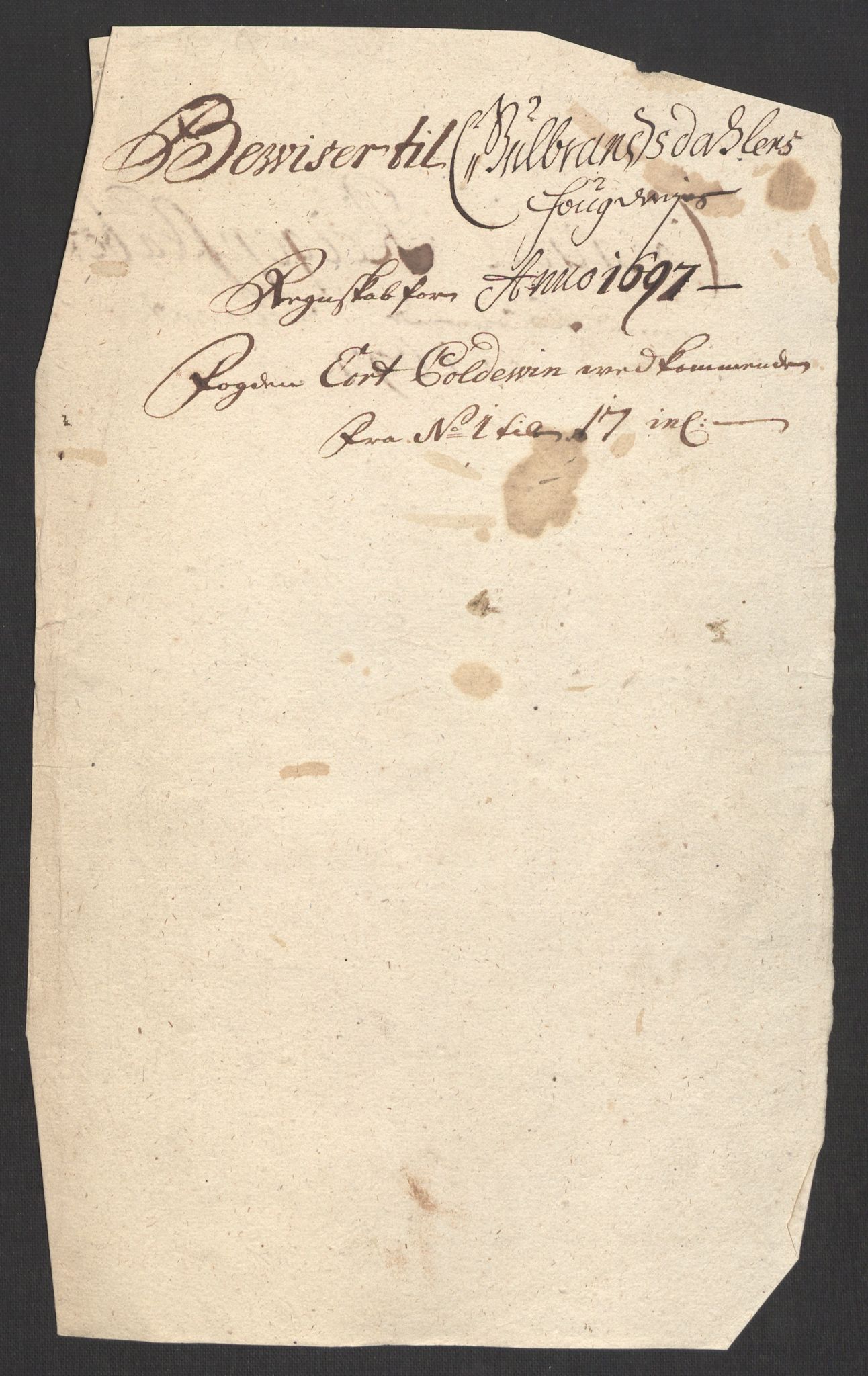 Rentekammeret inntil 1814, Reviderte regnskaper, Fogderegnskap, AV/RA-EA-4092/R17/L1170: Fogderegnskap Gudbrandsdal, 1696-1697, p. 189