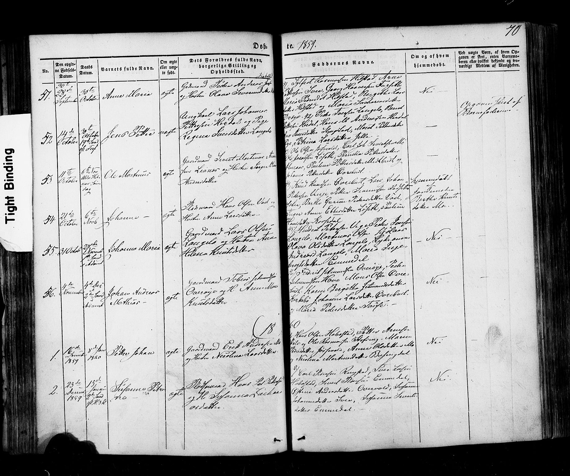 Ministerialprotokoller, klokkerbøker og fødselsregistre - Møre og Romsdal, AV/SAT-A-1454/520/L0275: Parish register (official) no. 520A05, 1844-1881, p. 70