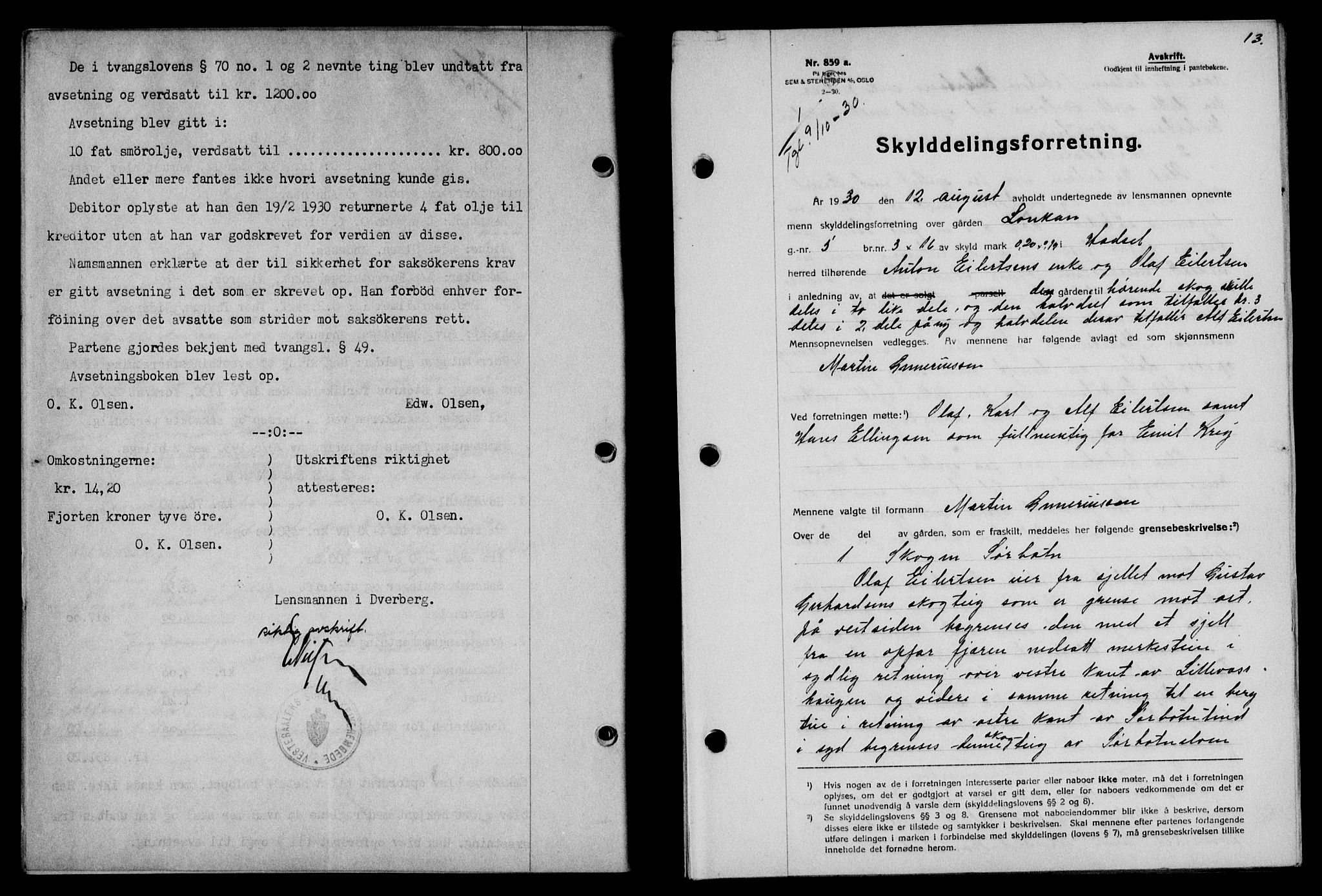 Vesterålen sorenskriveri, SAT/A-4180/1/2/2Ca/L0052: Mortgage book no. 45, 1930-1931, Deed date: 09.10.1930