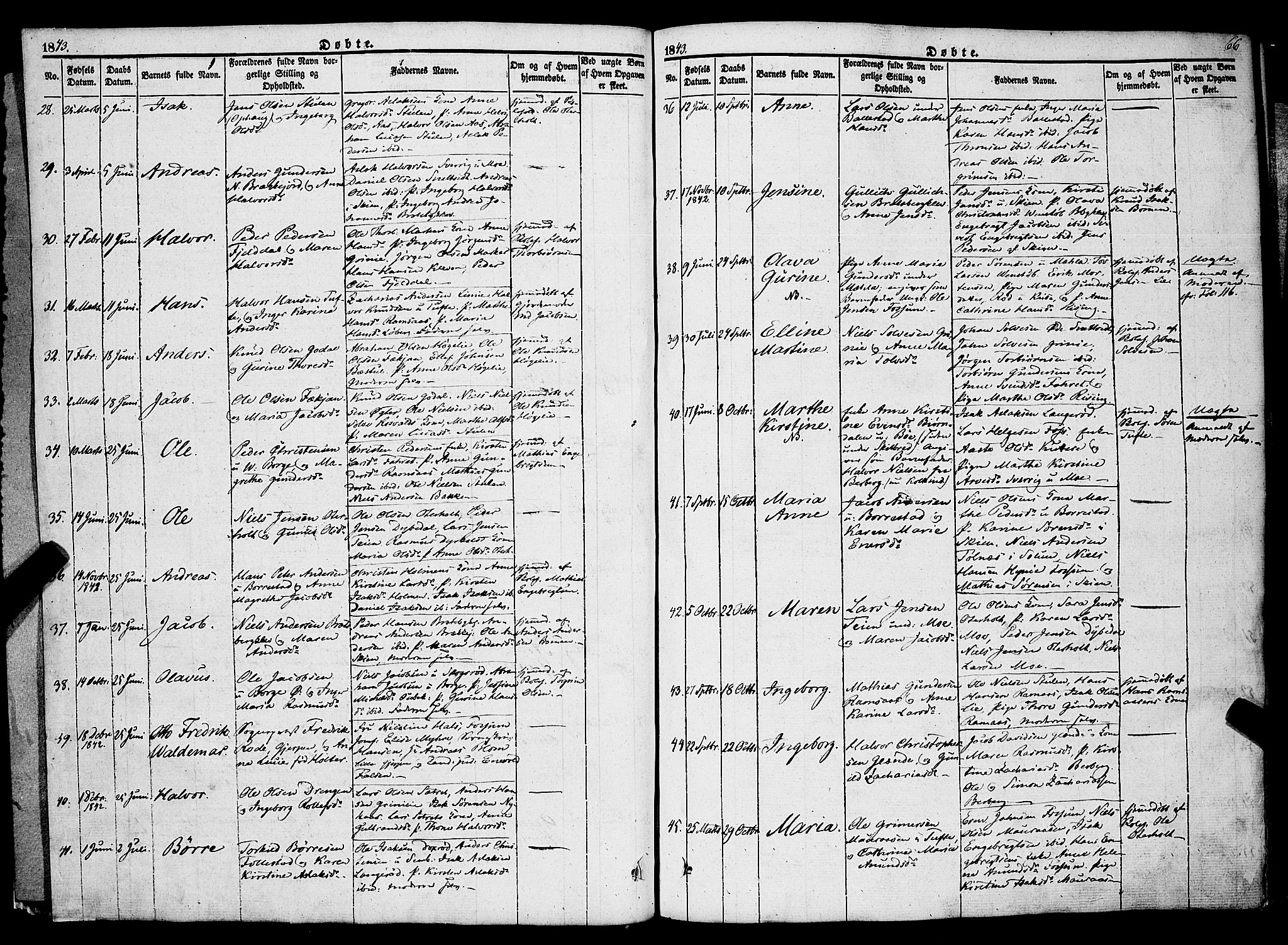 Gjerpen kirkebøker, SAKO/A-265/F/Fa/L0007a: Parish register (official) no. I 7A, 1834-1857, p. 66