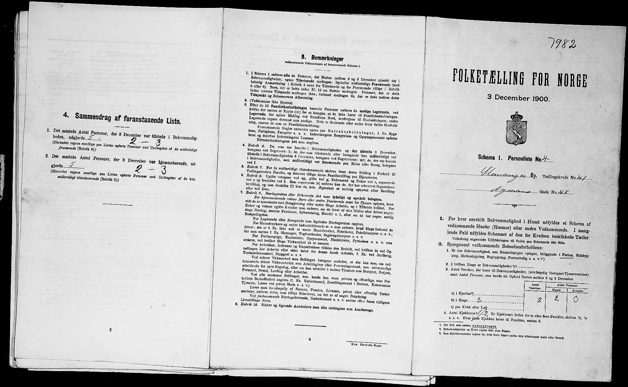 SAST, 1900 census for Stavanger, 1900, p. 14800