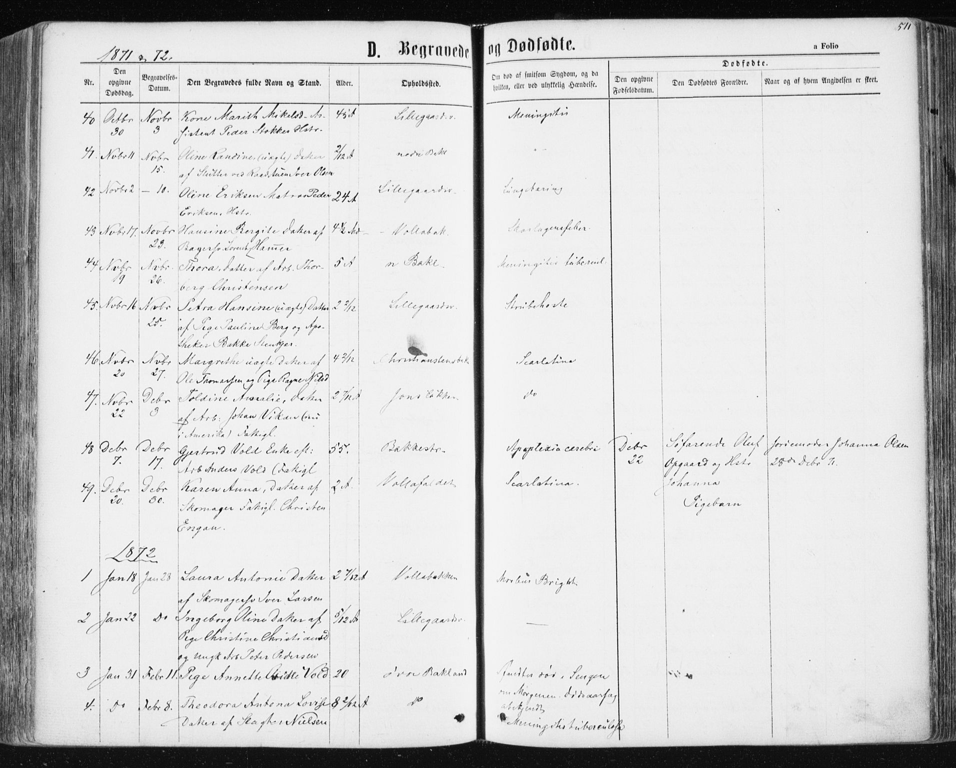 Ministerialprotokoller, klokkerbøker og fødselsregistre - Sør-Trøndelag, SAT/A-1456/604/L0186: Parish register (official) no. 604A07, 1866-1877, p. 511